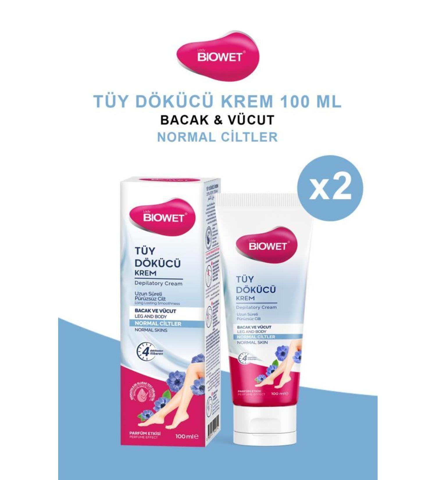 biowet Hair Removal Cream for Normal Skin 100ml X2