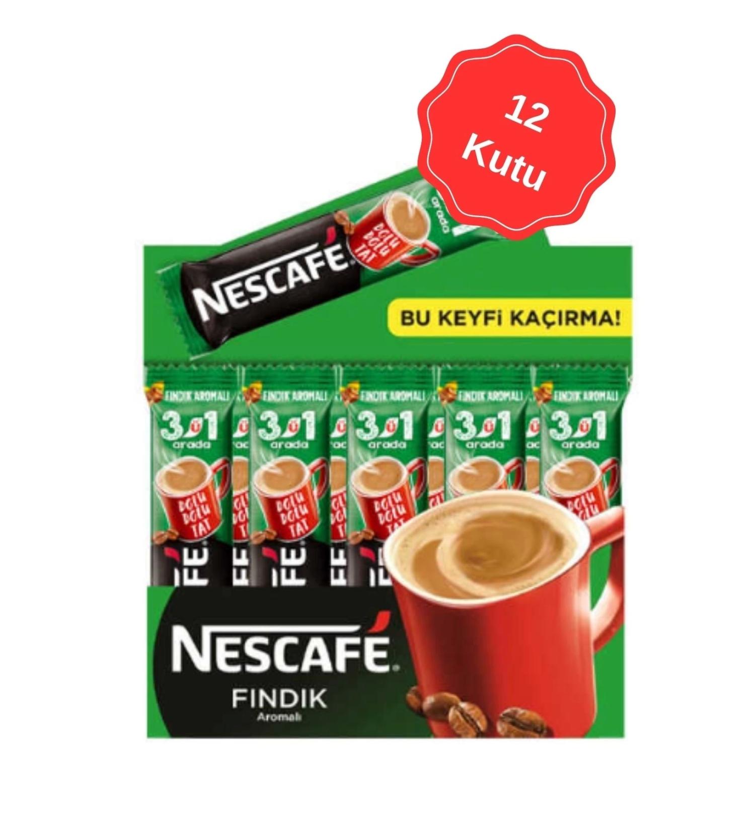 Nescafe 3 in 1 Hazelnut Flavored Instant Coffee 17G (48Li x 12 Boxes)