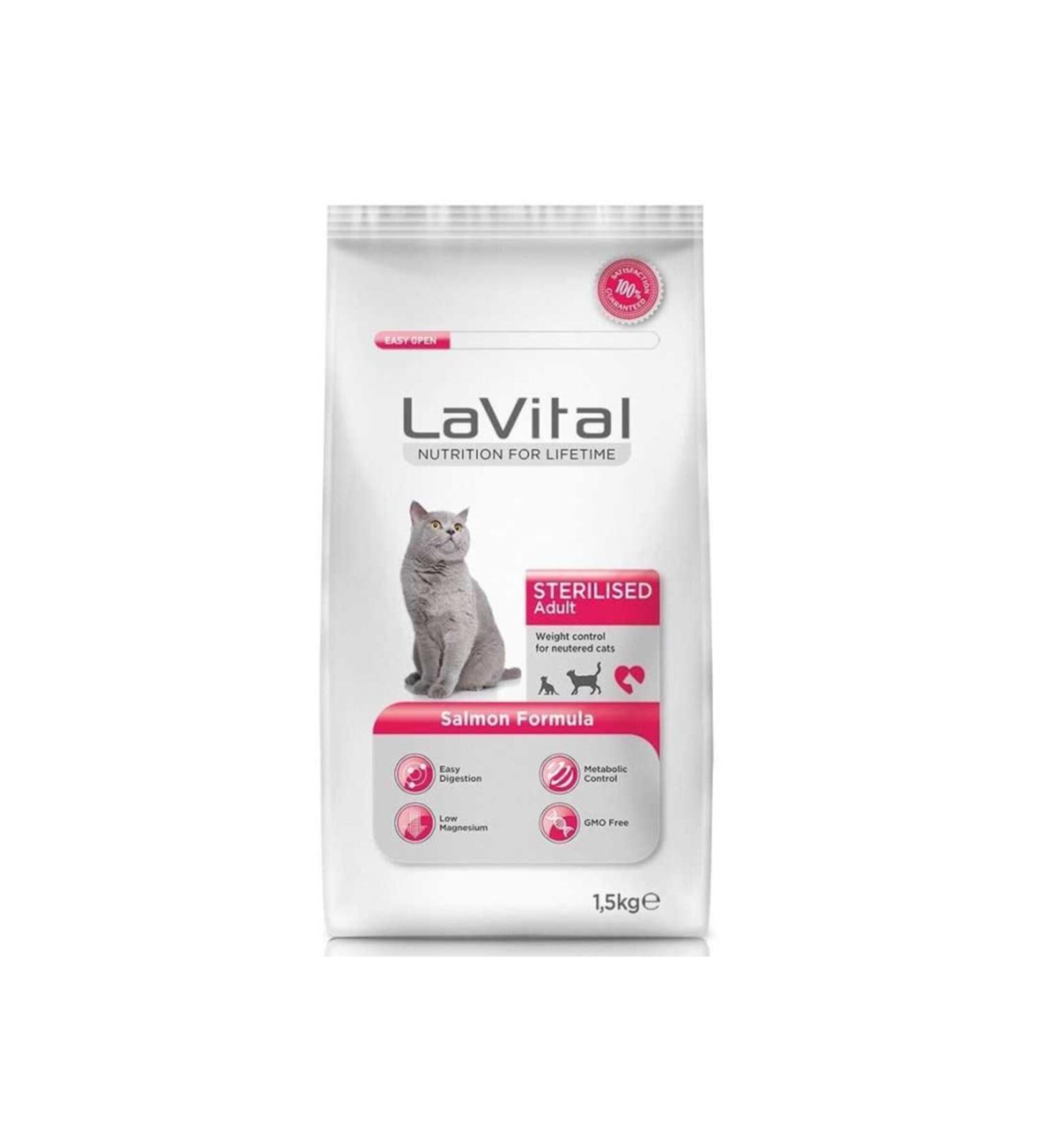 La Vital Sterilised Adult Salmon Fish 1.5 kg Dry Cat Food