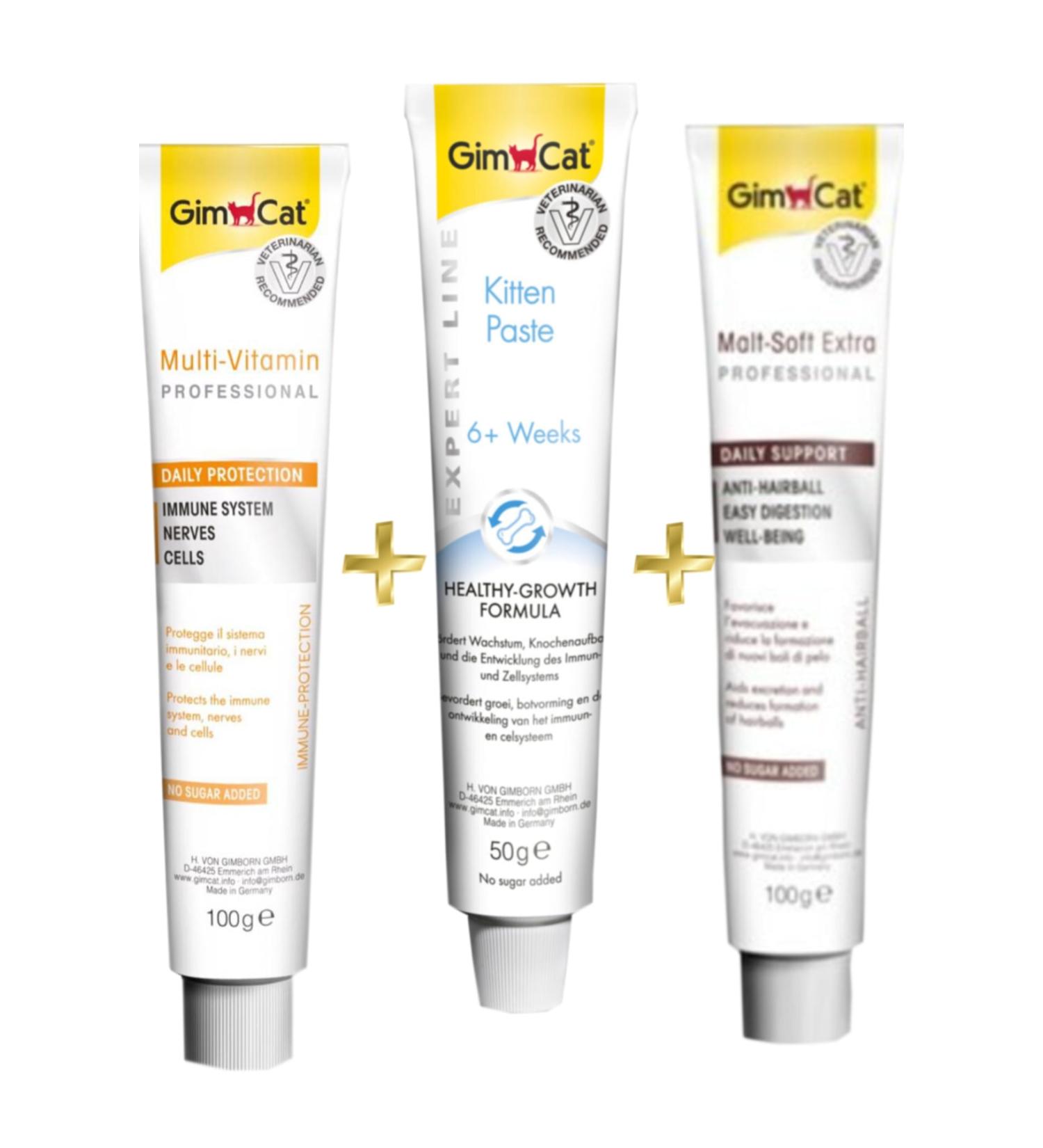 Gimcat Multivitamin 100gr + Cat Paste Kitten Paste 50gr + Malt Soft Extra 100gr