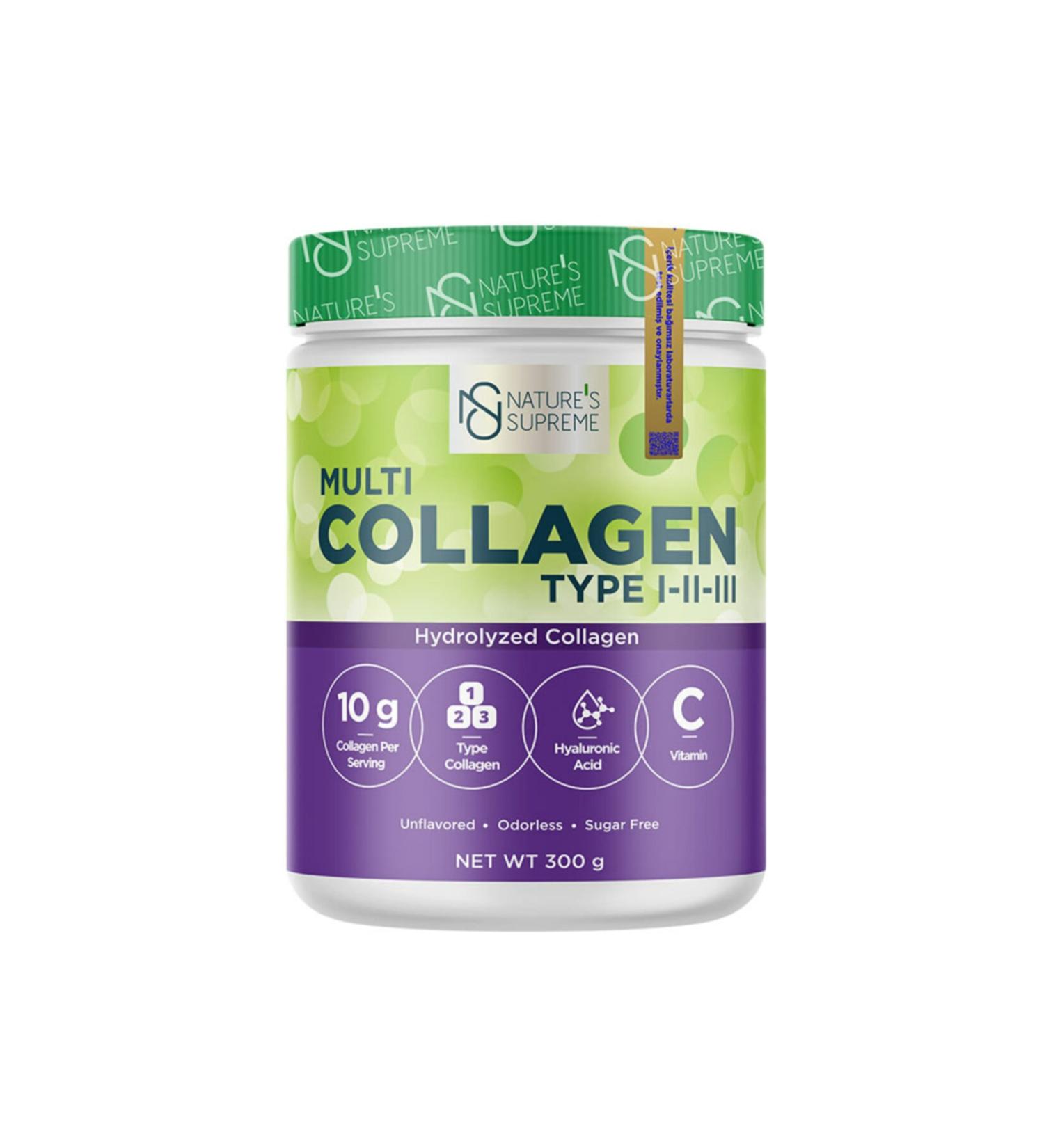 Natures Supreme Multi Collagen Powder 300 gr Unflavored - Buy Online on GoSupps.com
