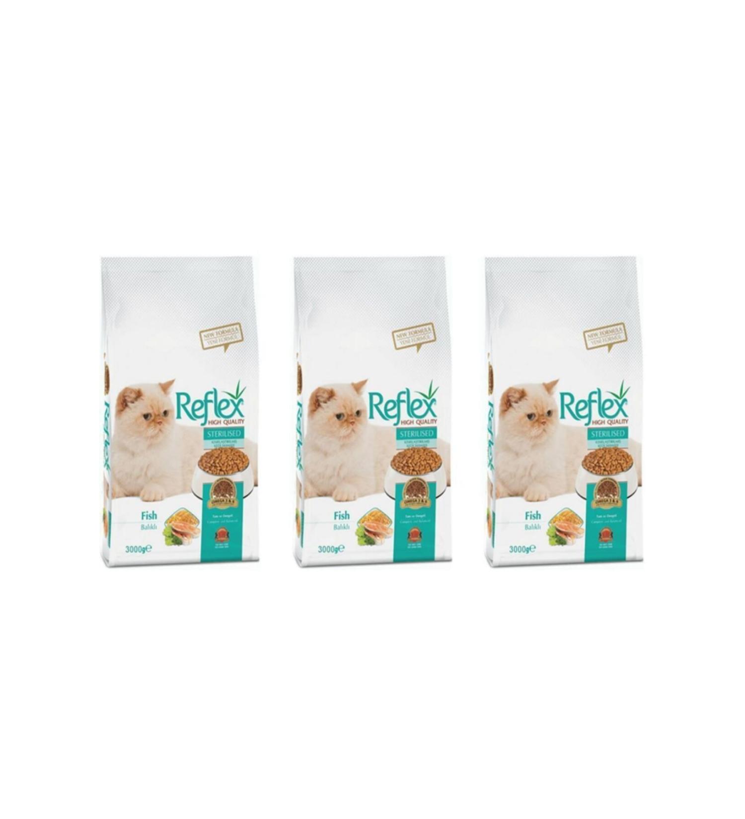 Reflex Fish Sterilized Cat Food 3 kg x 3 Pieces