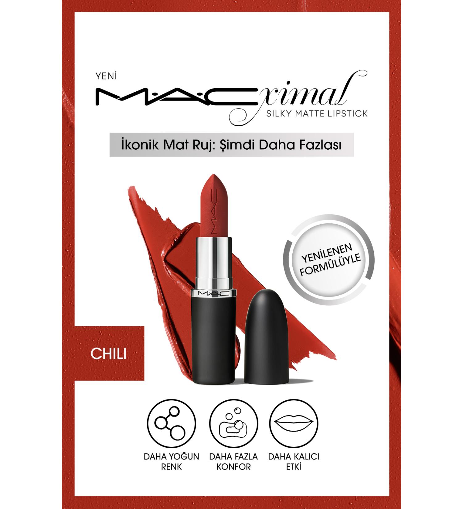 Mac M A CXIMAL S LKY MATTE L PST CK LONG LAST NG NOUR SH NG EFFECT VE L PST CK 3.5 G DEMBA3616