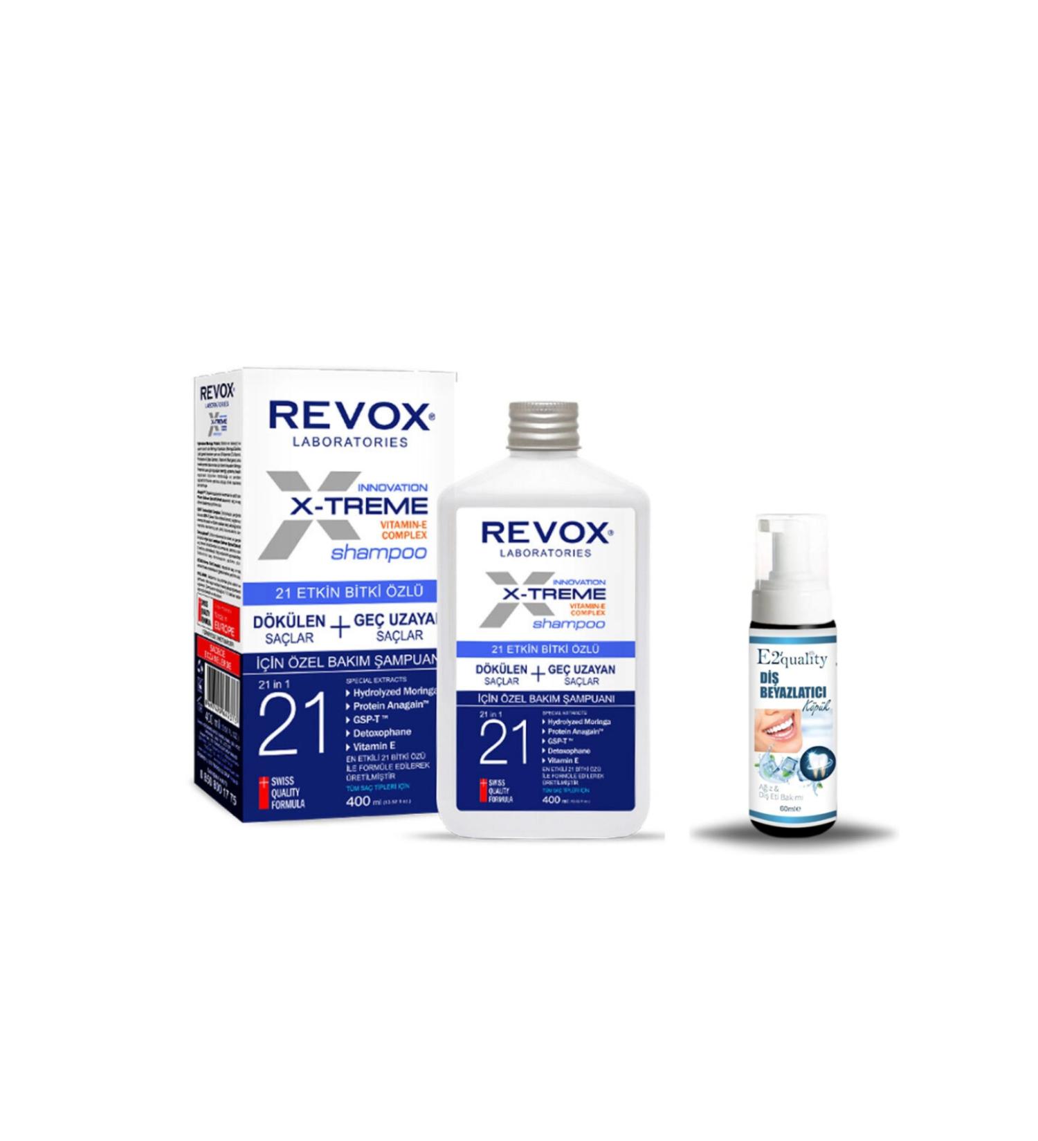 Revox X-Treme 21 Active Plant Essence Shampoo for Hair Loss 400 ml + Gift Teeth Whitening Foam