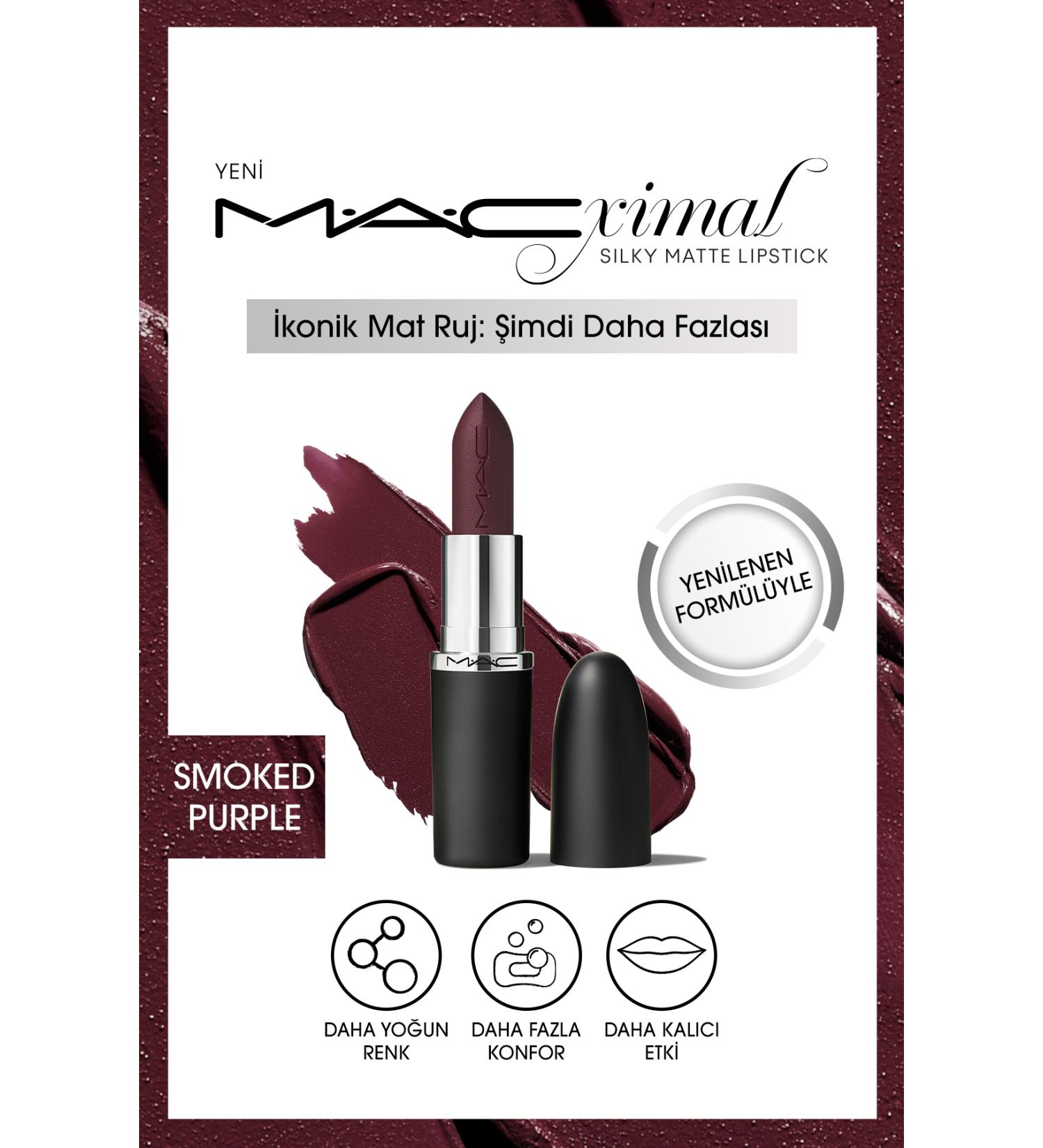 Mac M A CXIMAL S LKY MATTE L PST CK LONG-LAST NG NOUR SH NG EFFECT VE L PST CK 3.5 G DEMBA3619