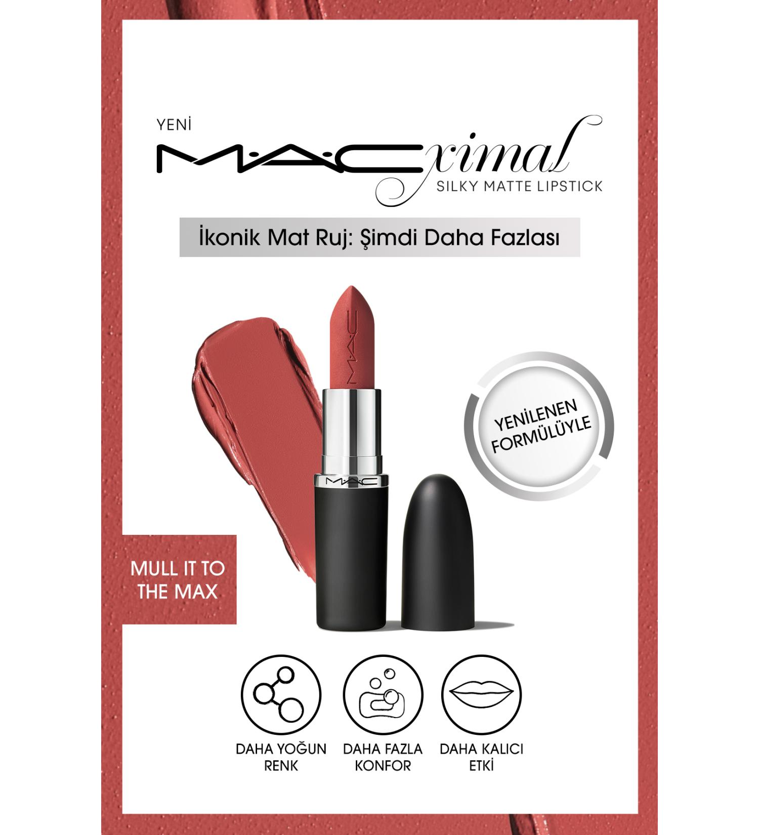 Mac MAX-M A CXIMAL S LKY MATTE LIPSTICK LONG-LASTING NOURISHING EFFECTIVE LIPSTICK 3.5 G DEMBA3607
