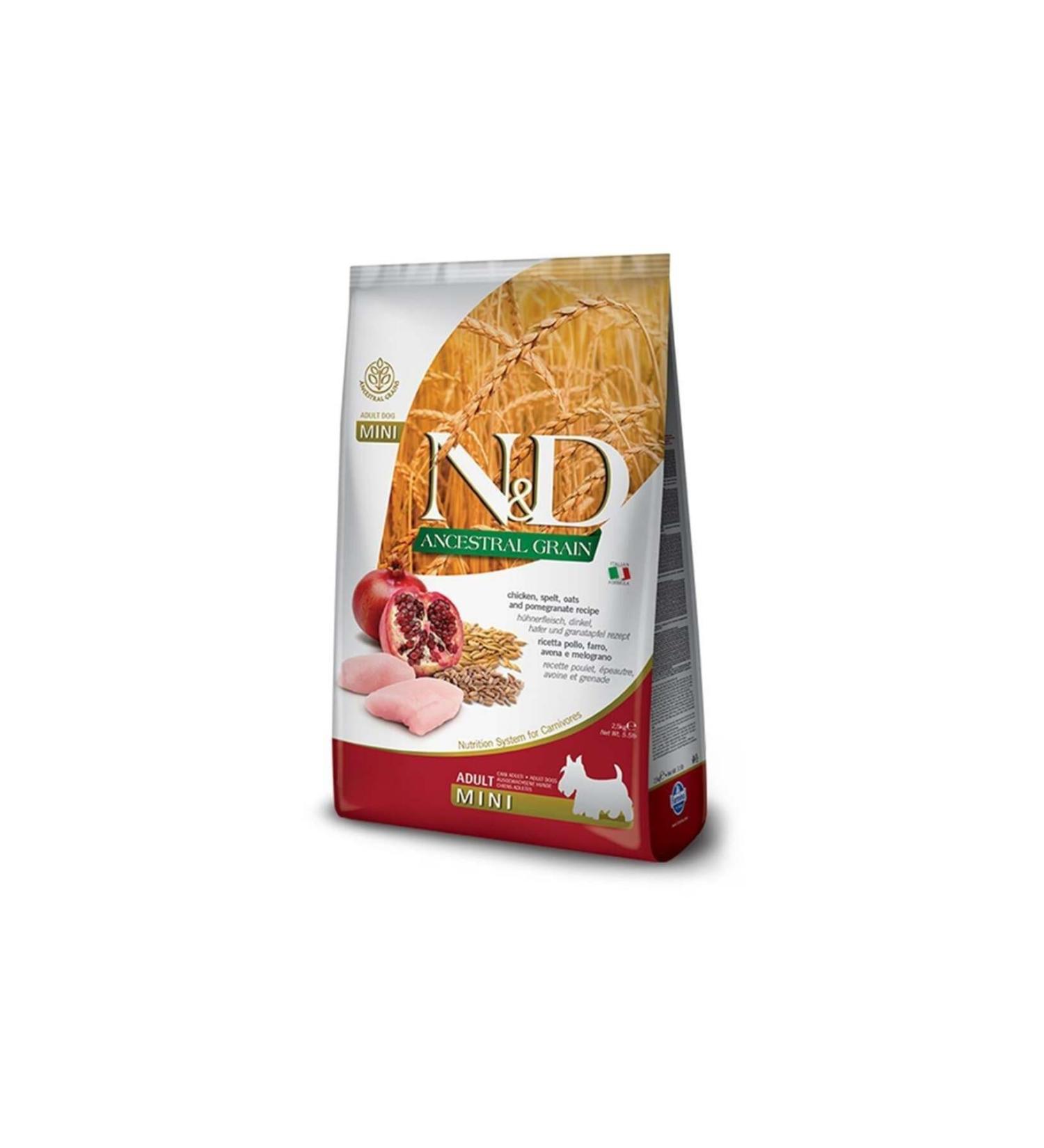 N & D Nd ancestral grain mini adult 2.5kg dog low grain chicken pomegranate small breed adult dog food