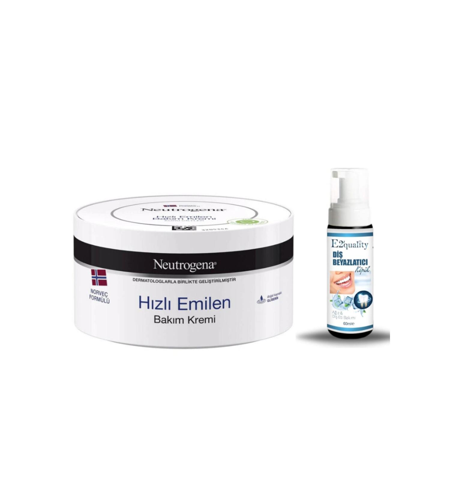 Neutrogena Fast Absorbing Care Cream 200 ml + Gift Teeth Whitening Foam