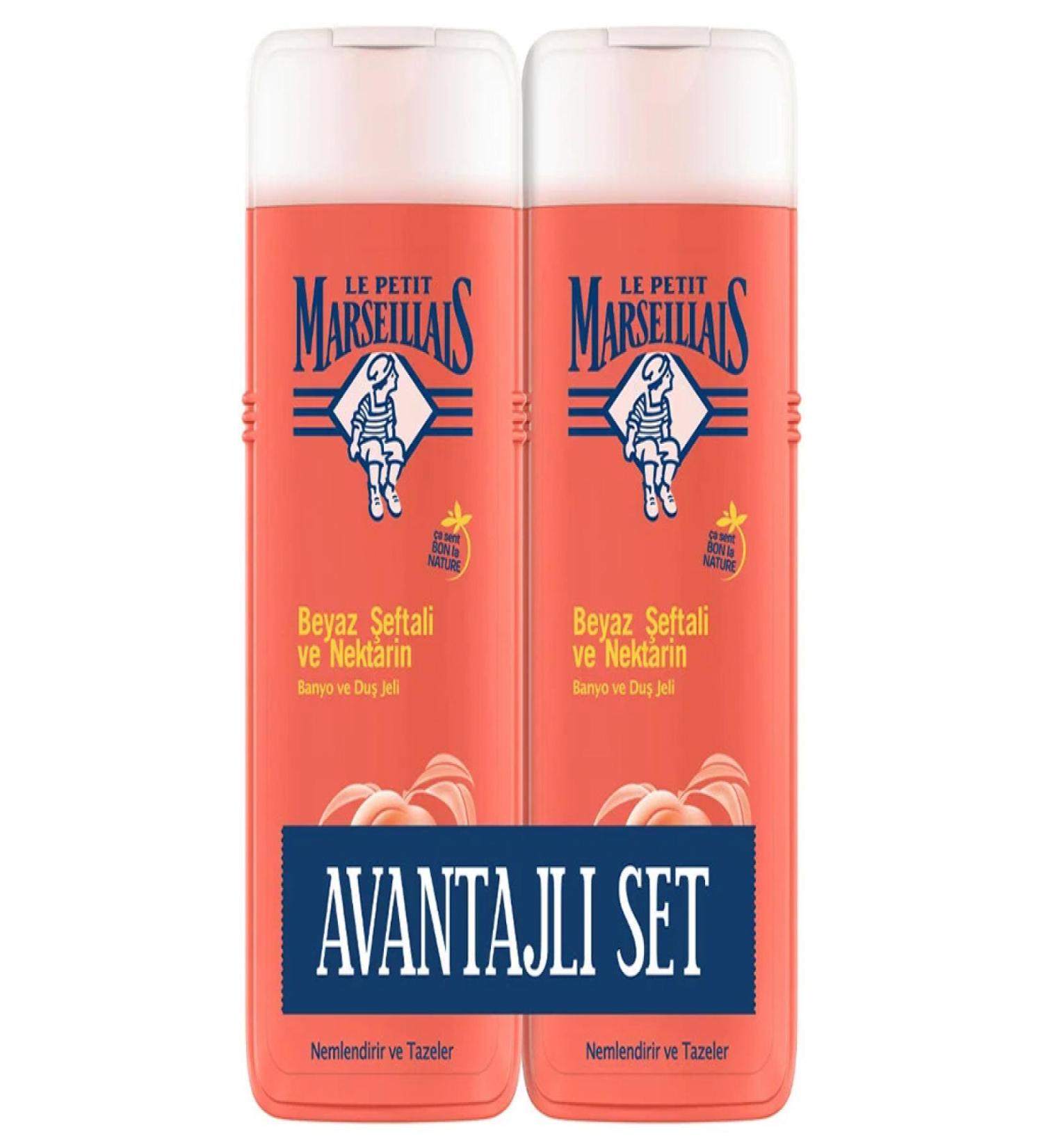 Nextpage Le Petit Marseillals Shower Gel 400ml 1+1 Advantage Pack White Peach and Nectar 636191 *6