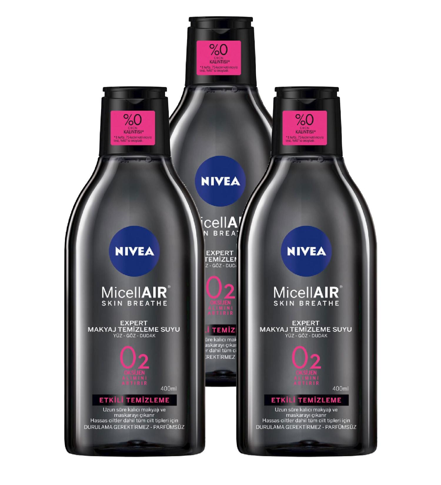 NIVEA Micellar Expert Dual Phase Waterproof Make-Up Remover Water 400 ml X 3 Pcs - Buy Online on GoSupps.com