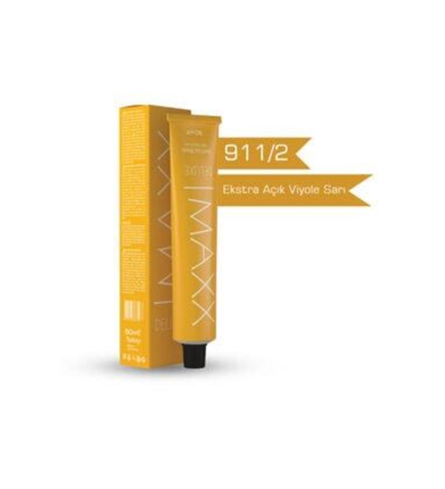 MAXX DELUXE 911/2 Extra Lightening Violet Yellow Cream Hair Dye 60 ml