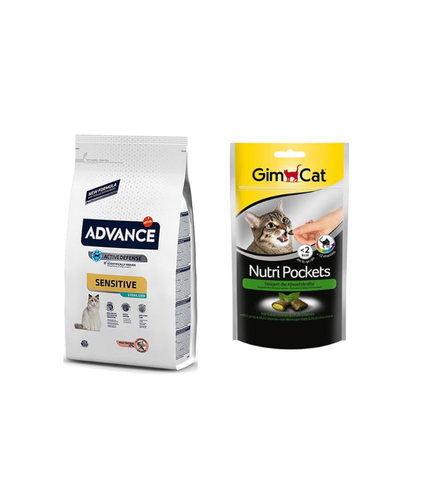 Advance Sterilized Salmon Cat Food 3 Kg + Gimcat Cat Herb Cat Reward (original)