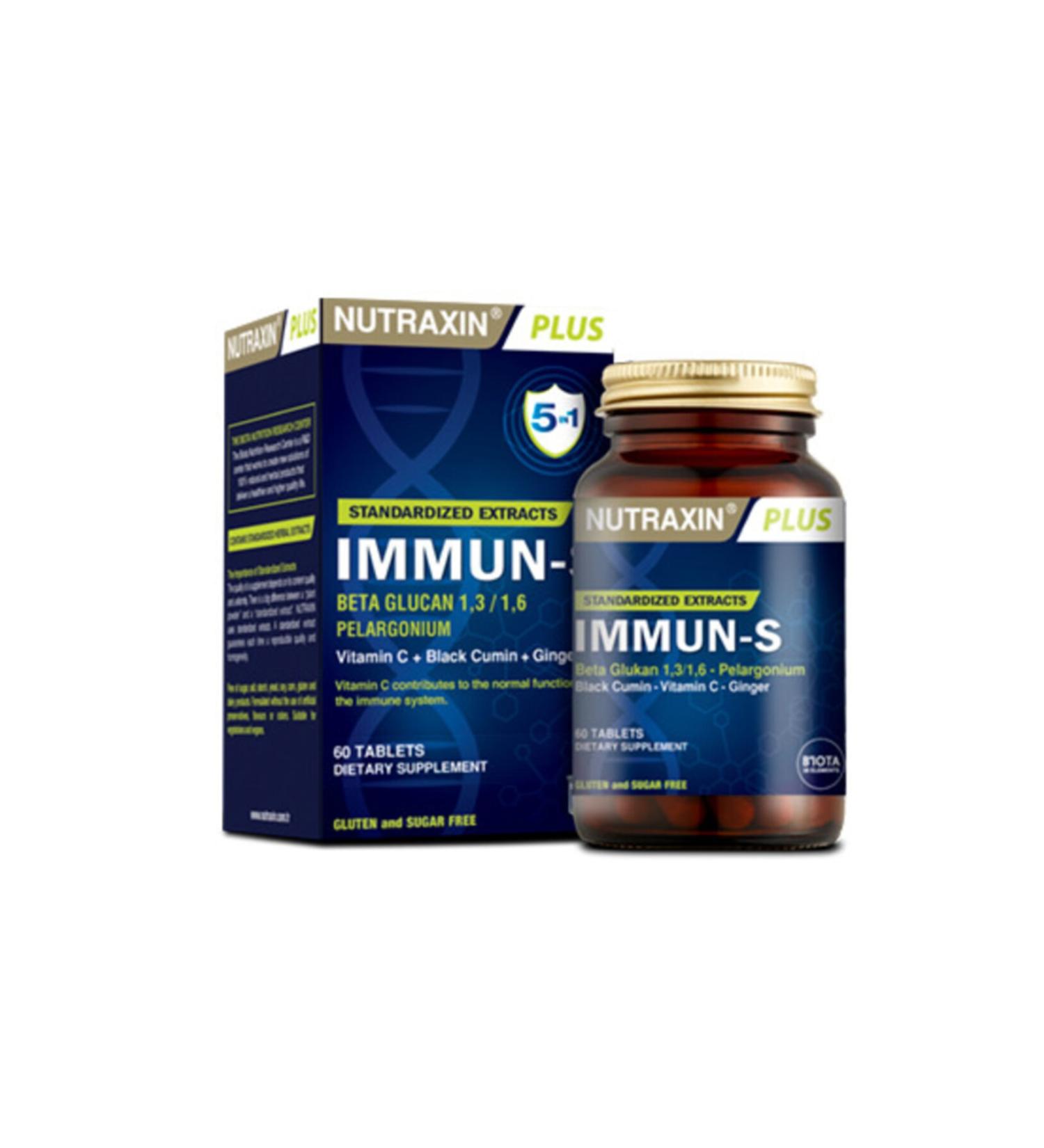 Nutraxin Synthetic Colorant Free Immun-s 60 Tablets