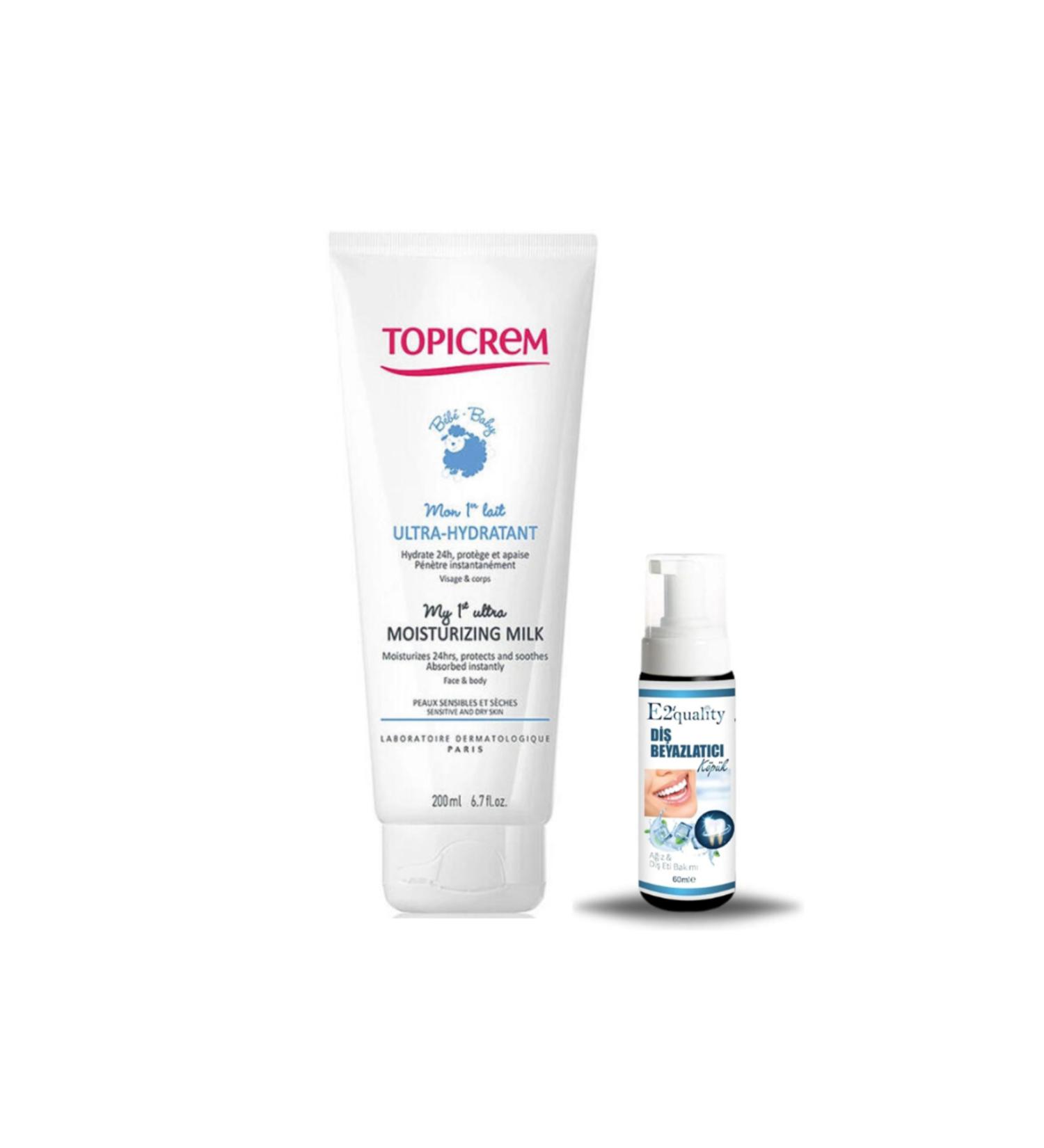 Topicrem Baby Ultra Hydratant Moisturizing Milk-Moisturizing Milk 200ml + Gift Teeth Whitening Foam