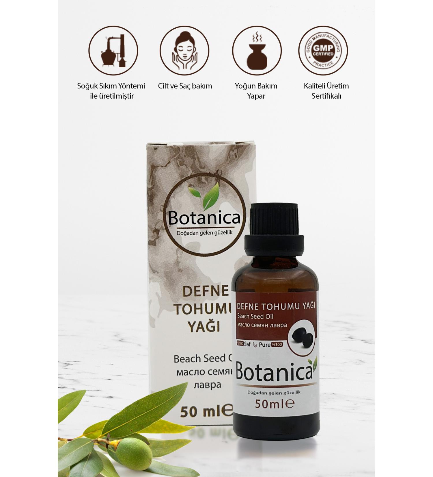 botanica Laurel Seed Oil - Laurus Nobilis - (Anti Hair Loss) Fixed Hair Care Oil 50 Ml