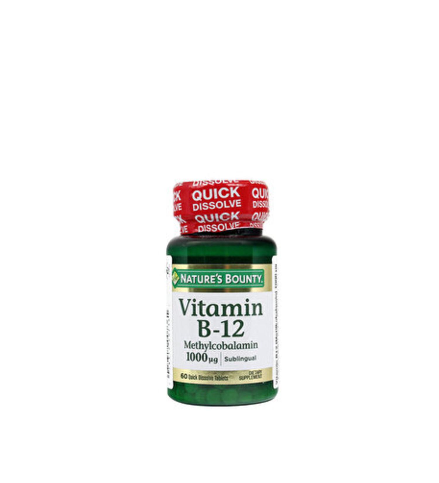 Nature's Bounty Vitamin B12 Methylcobalamin 1000 Mcg 60 Sublingual Tablets