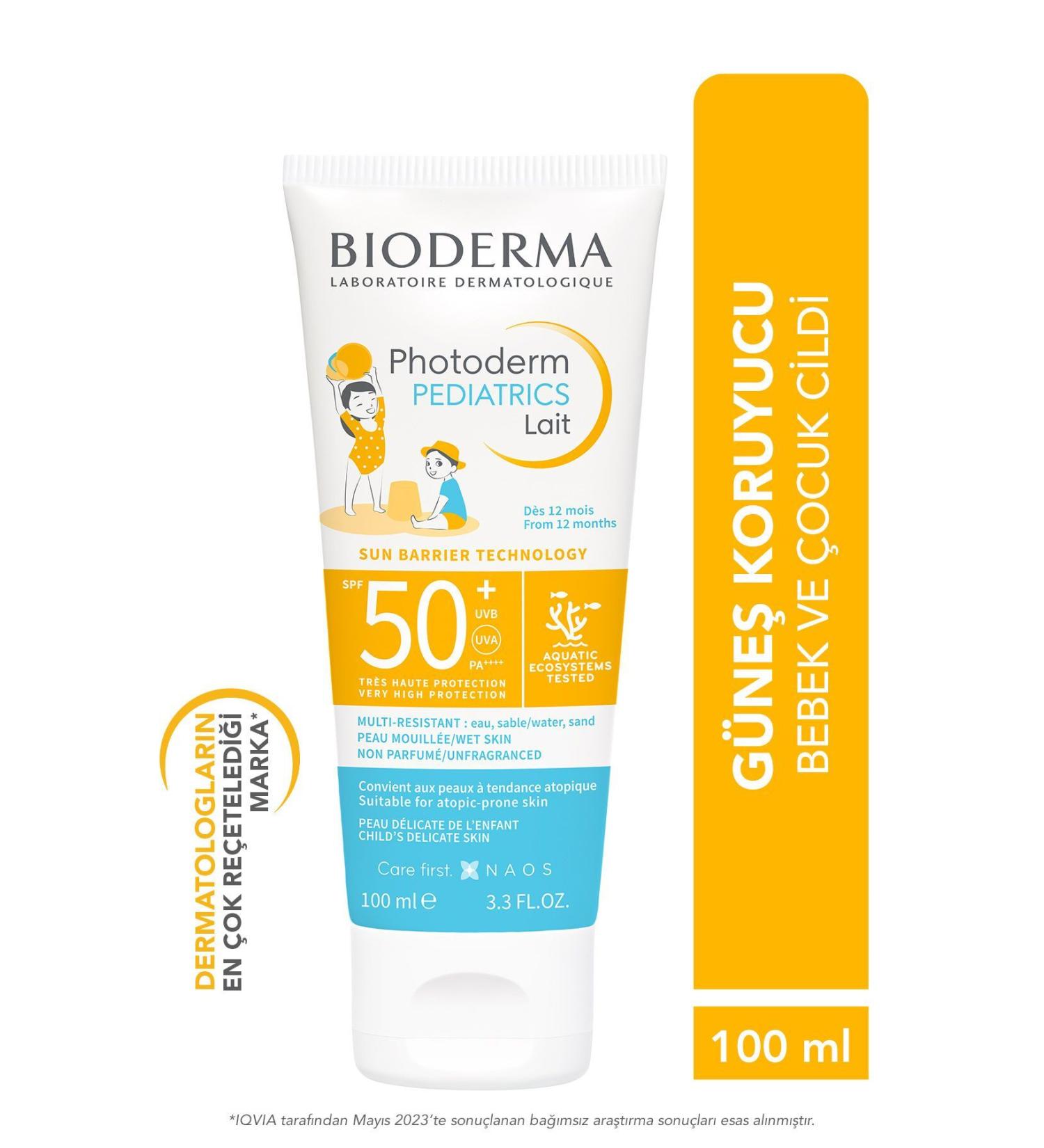 Bioderma Photoderm Pediatrics Lait SPF50+ Baby Child Very High Protection Milk Form Sun Cream 100 ml - Buy Online on GoSupps.com