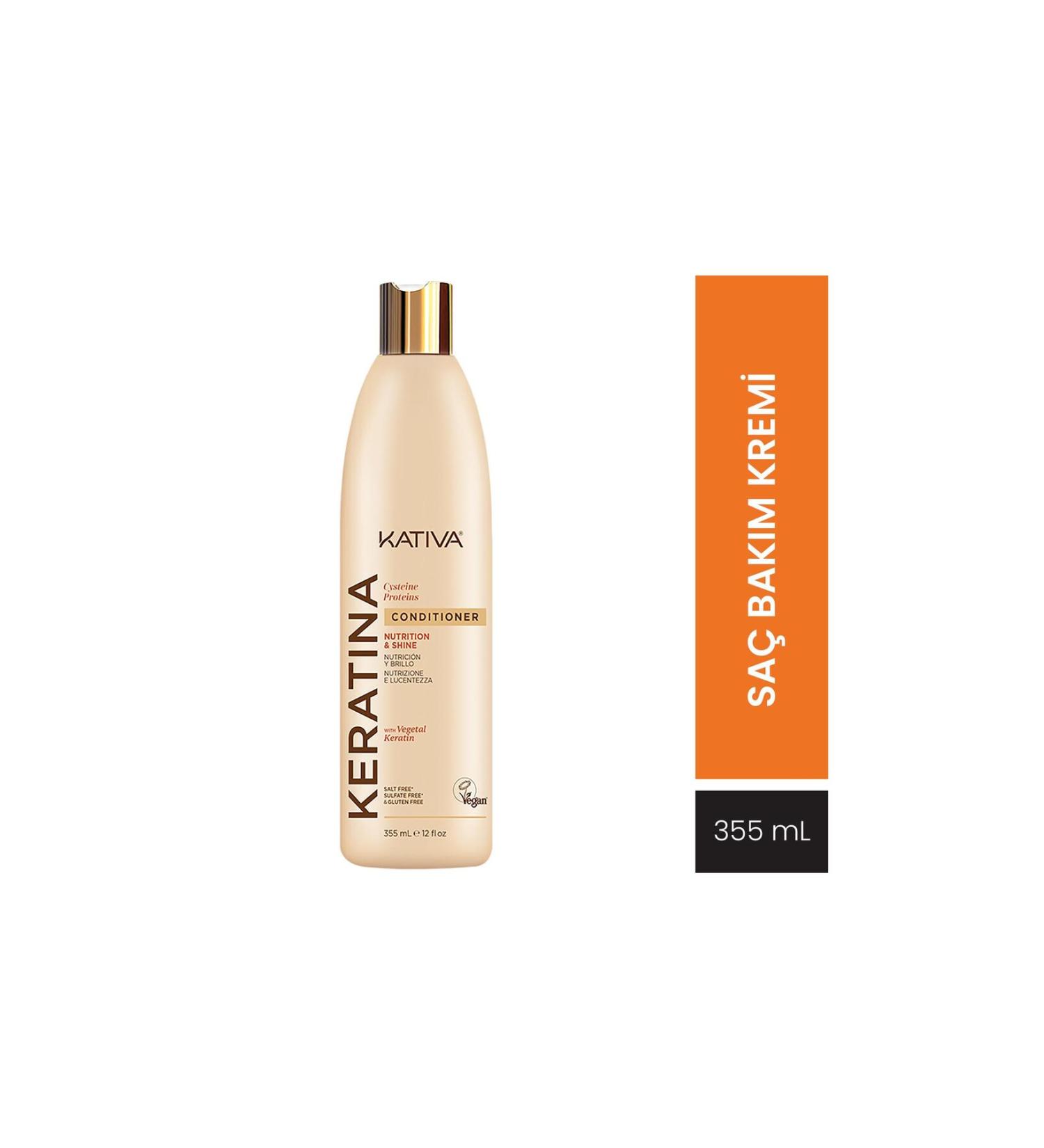 Kativa Keratina Conditioner 355 mL - Softness and Shine Strengthening Keratin Conditioner - Buy Online on GoSupps.com