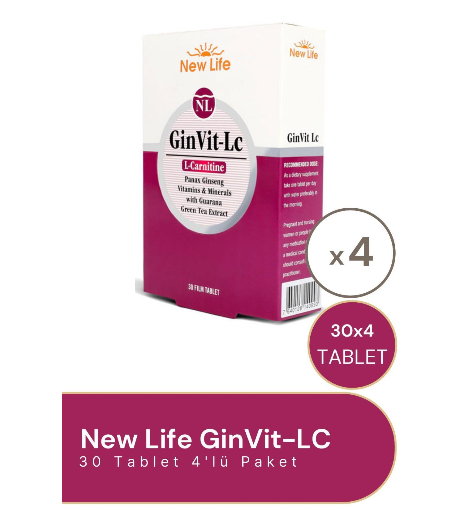 New Life GinVit-LC 30 Tablets 4 Pack