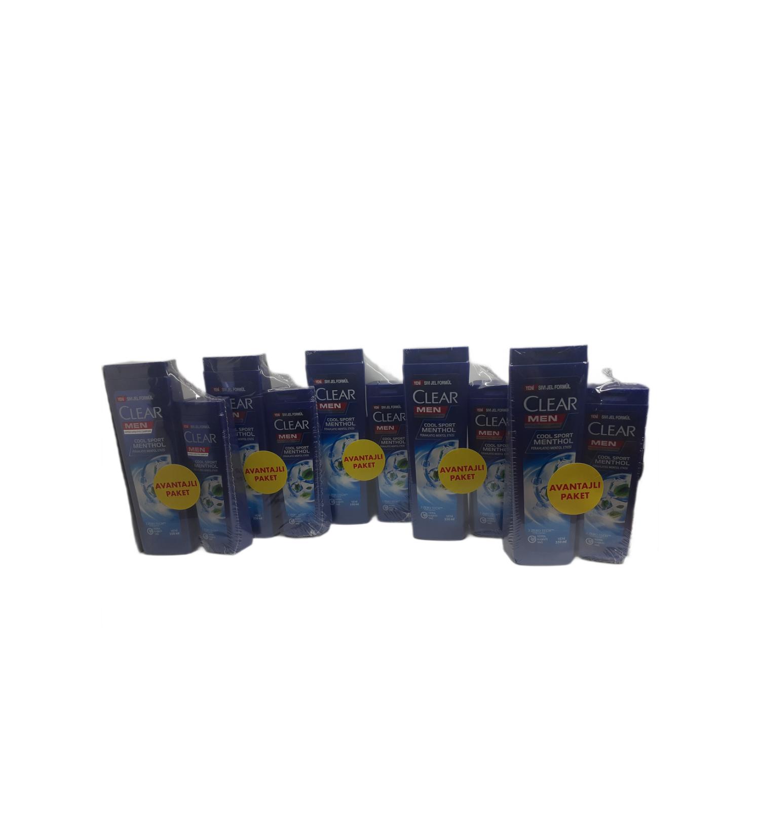 Clear Men Cool Sport Menthol Refreshing Menthol Effect Shampoo 350 ml + 180 ml X 5 Pieces - Buy Online on GoSupps.com