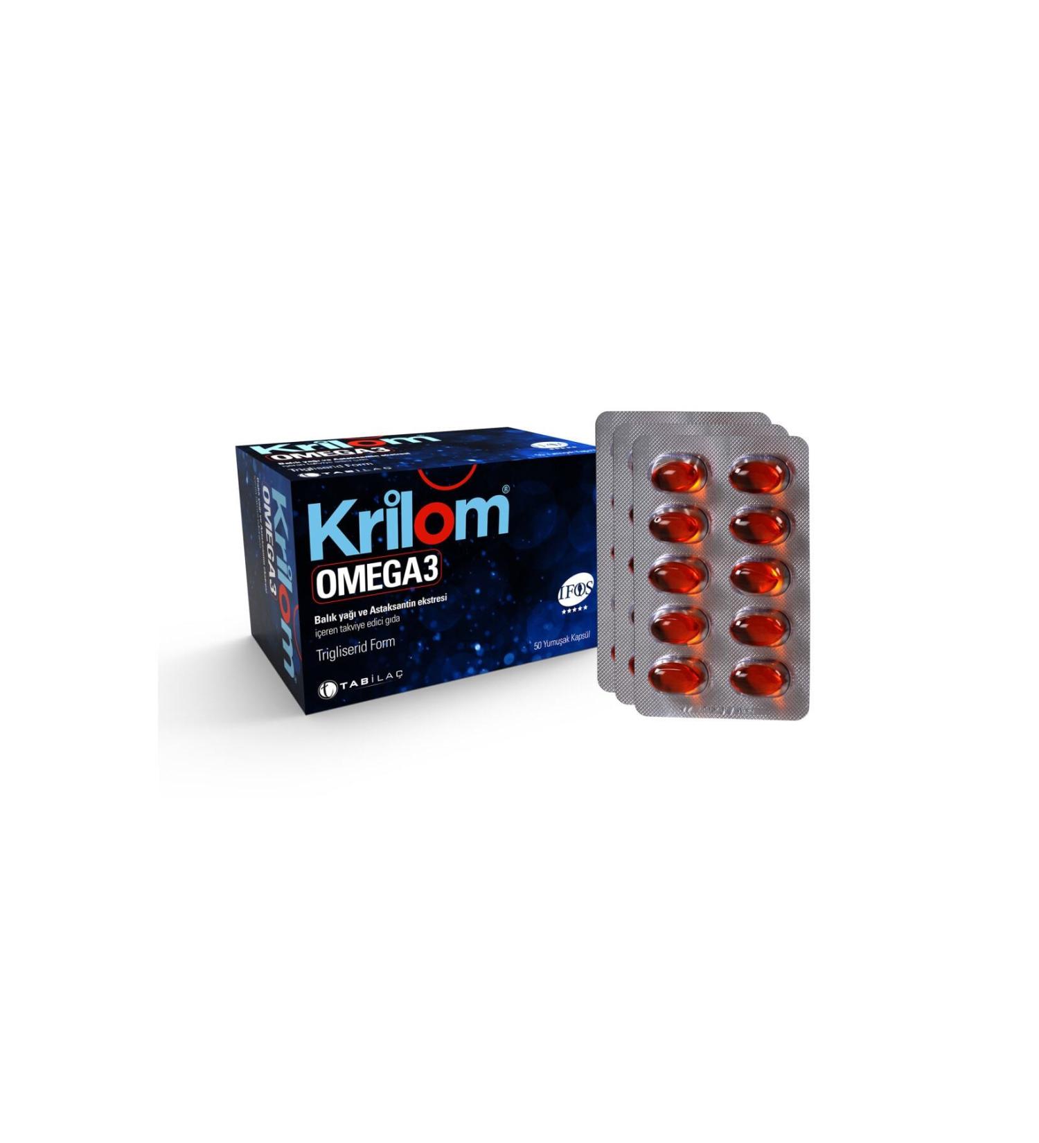 Krilom Omega-3 Fish Oil 50 Capsules
