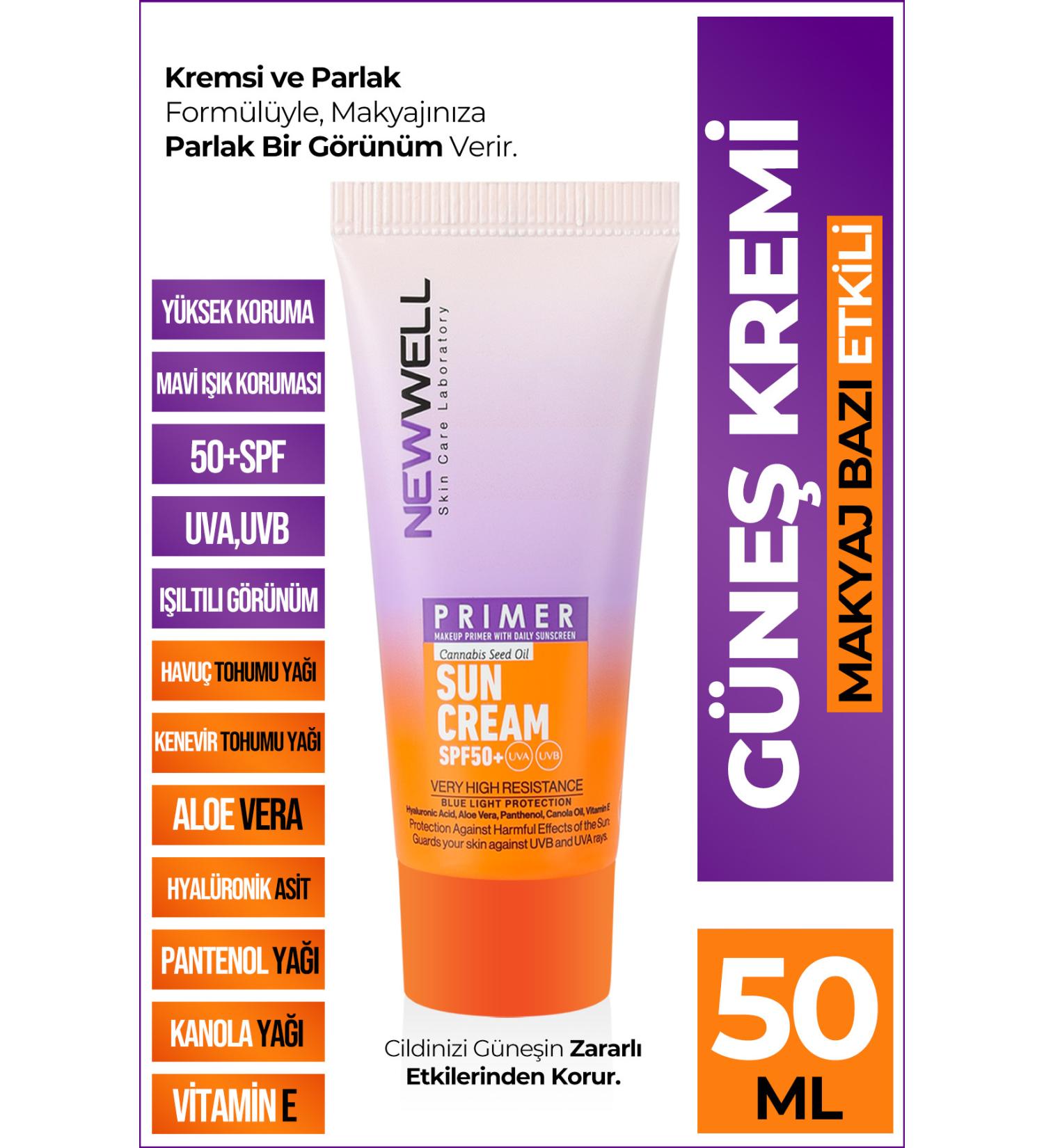 New Well Makeup Base Sunscreen 50 SPF+ Brightening Primer Sunscreen 50 ML - Buy Online on GoSupps.com