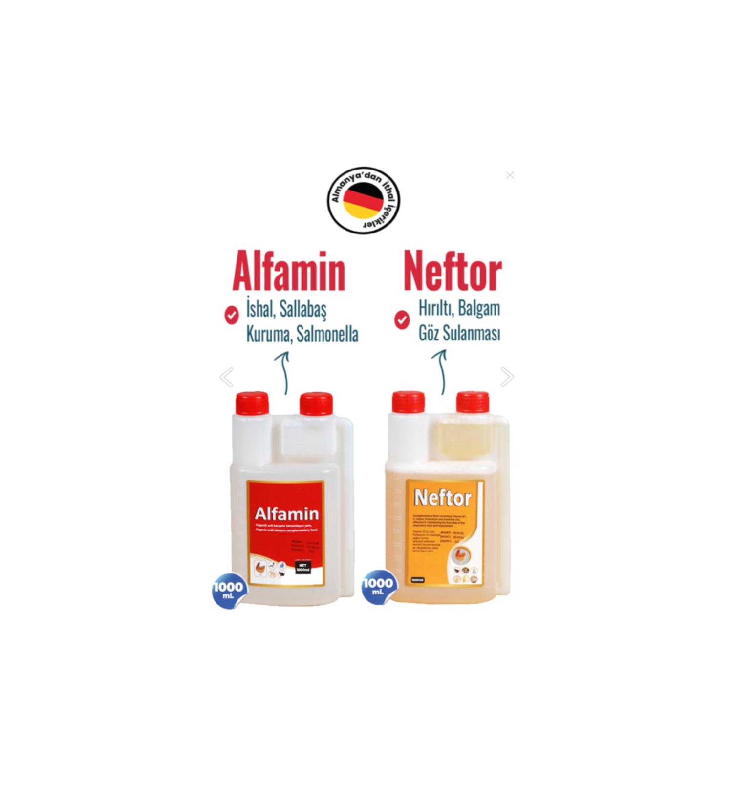 Munich Vet 2-PIECE Set Neftor Wheezing + Alfamin Drying Set for Birds 1L