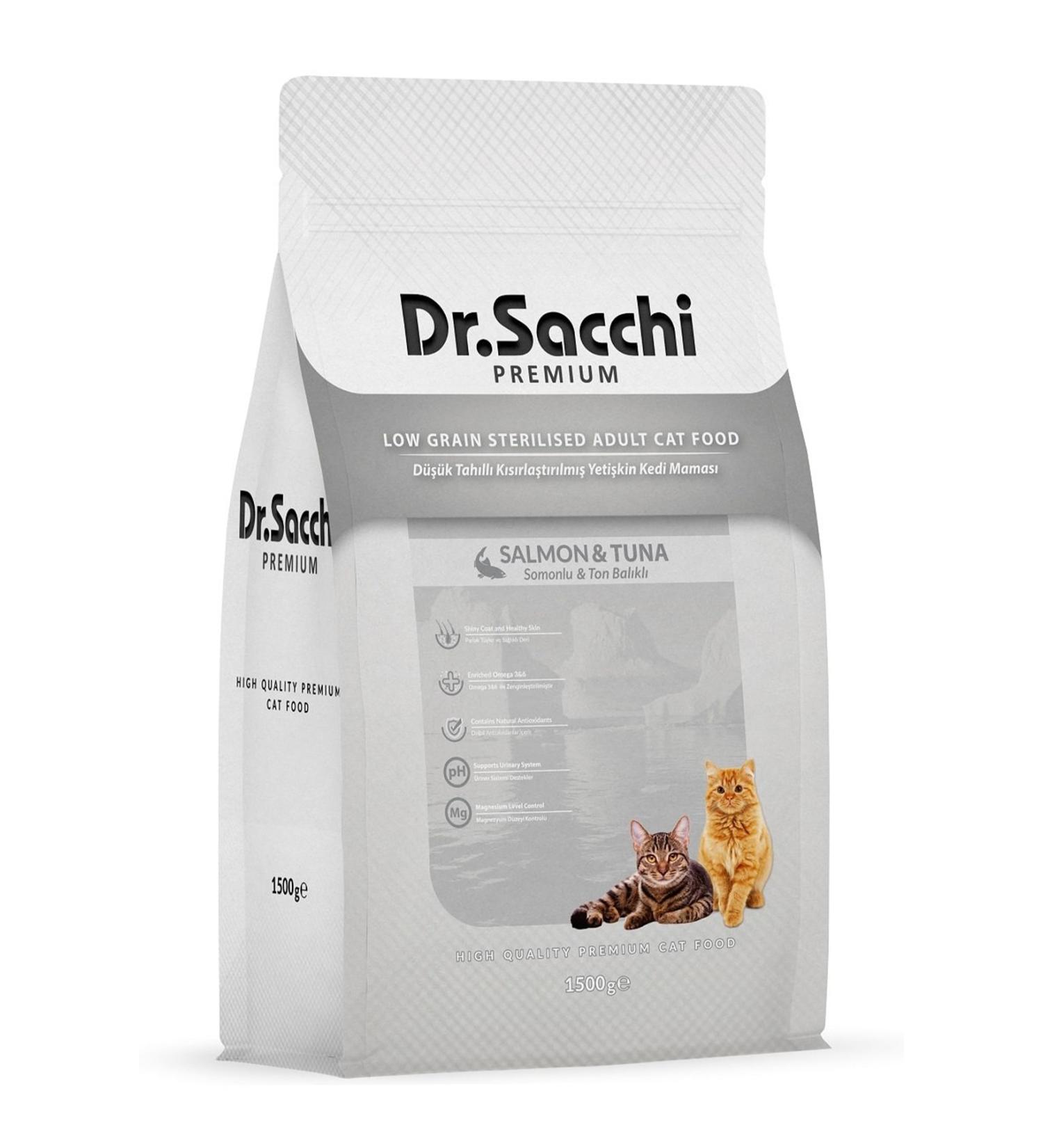 Dr. Sacchi Premium Low Grain Neutered Cat Food 1.5 Kg