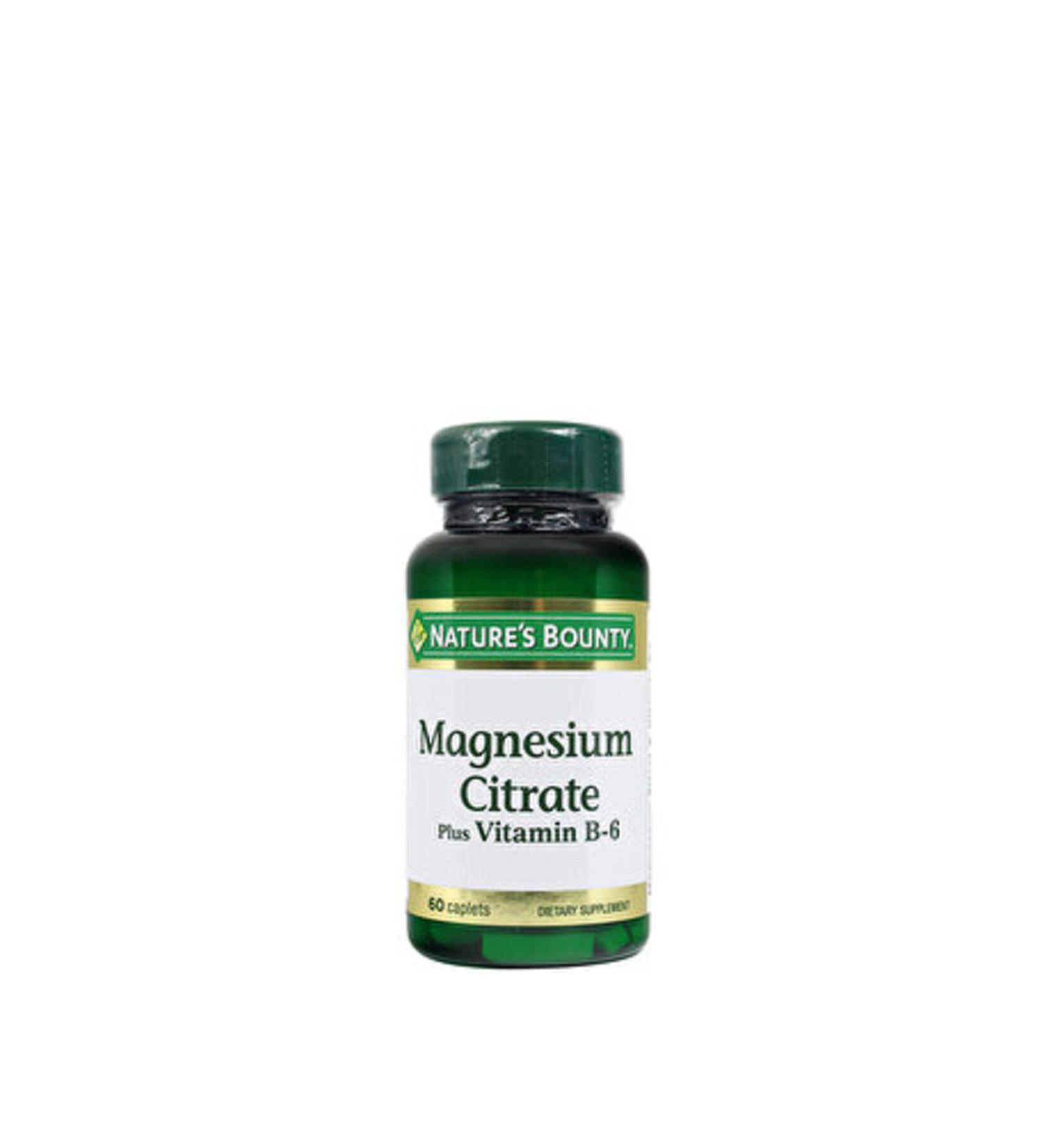 Nature's Bounty Magnesium Citrate Plus Vitamin B6 60 Tablets