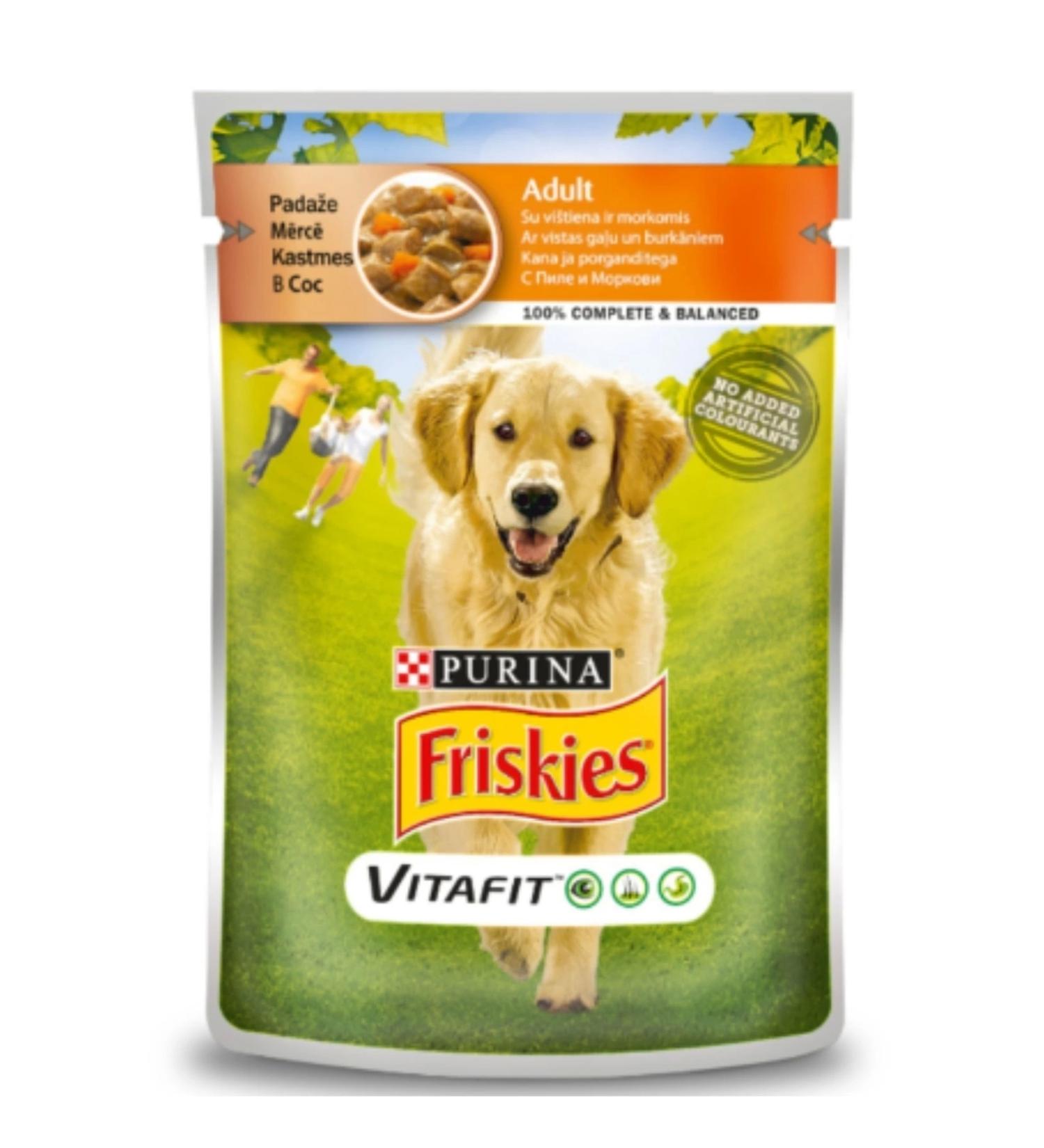 Friskies Dog Chicken Meat and Carrot Wet Dog Food 100 Gr x 20 Li