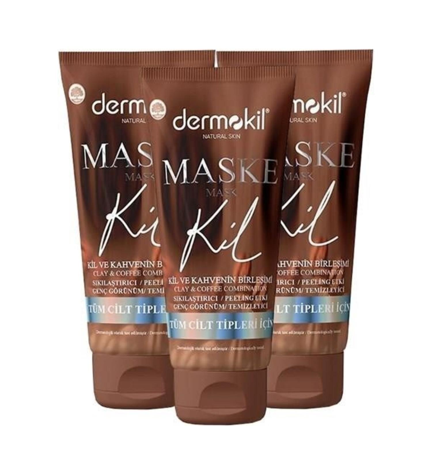 Dermokil Firming Face Clay Mask with Coffee for a Younger Look 75 ml x 3 Pieces