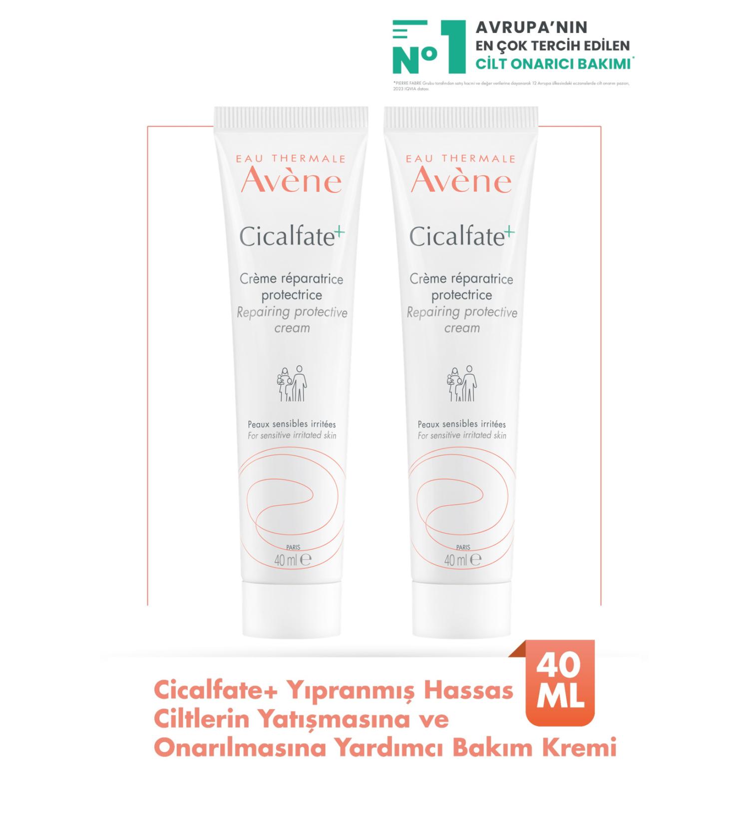 Avene Cicalfate+ Repair and Soothe Care Cream for Damaged Sensitive Skin 40 Ml x2 - Buy Online on GoSupps.com