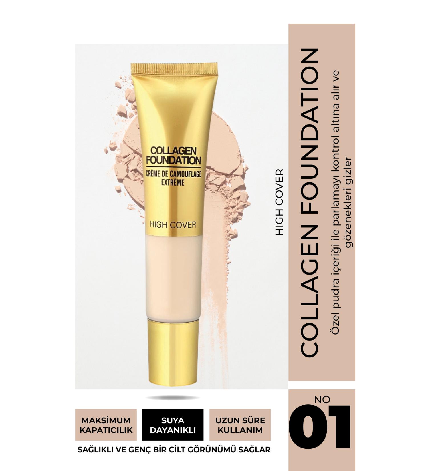 GXMPRO High Cover High Coverage Foundation Collagen Foundation + Pro Makeup Sponge Gift - Buy Online on GoSupps.com