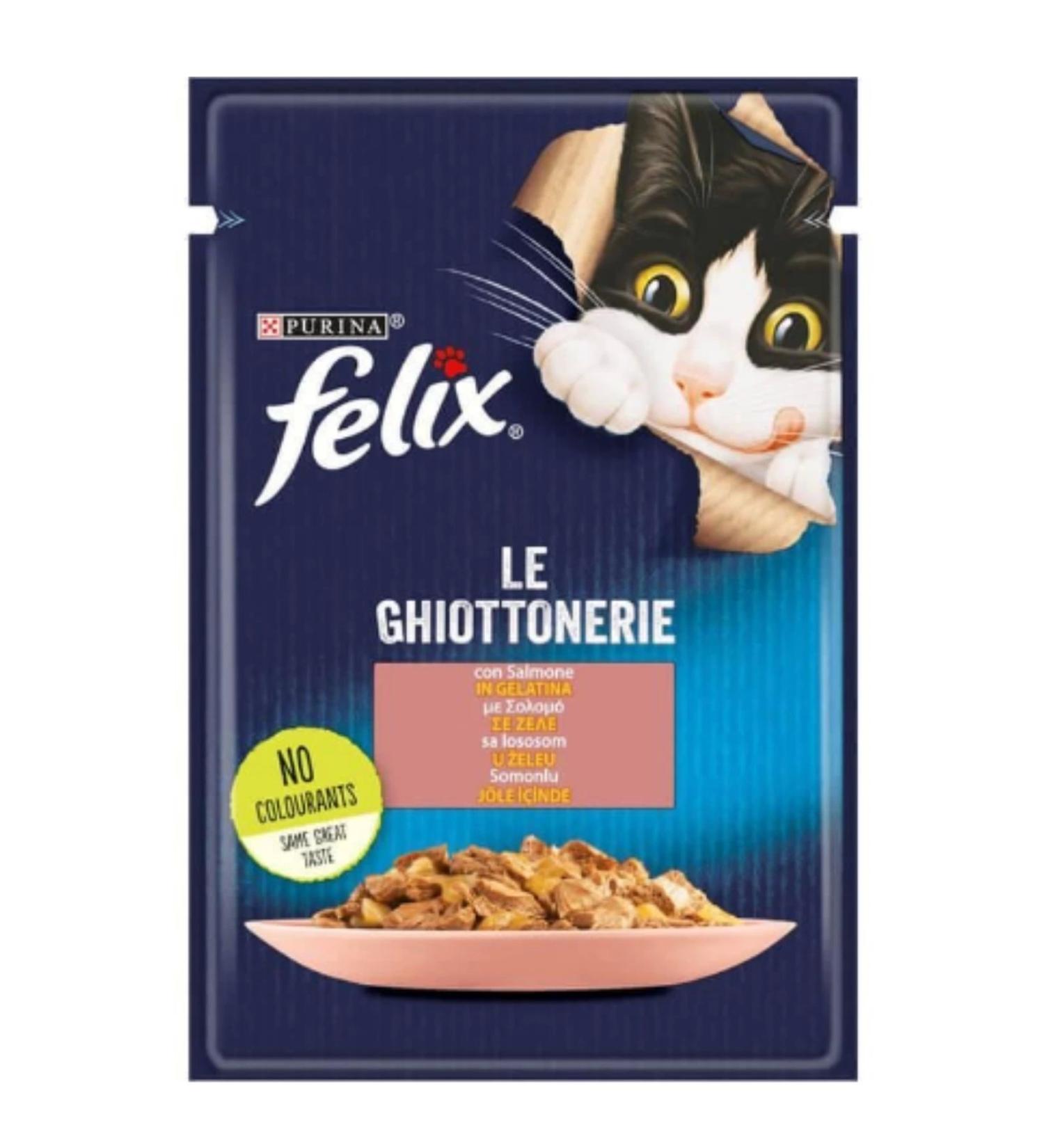 FELIX Adult Cat Food with Salmon 85 Gr x 26 Pieces