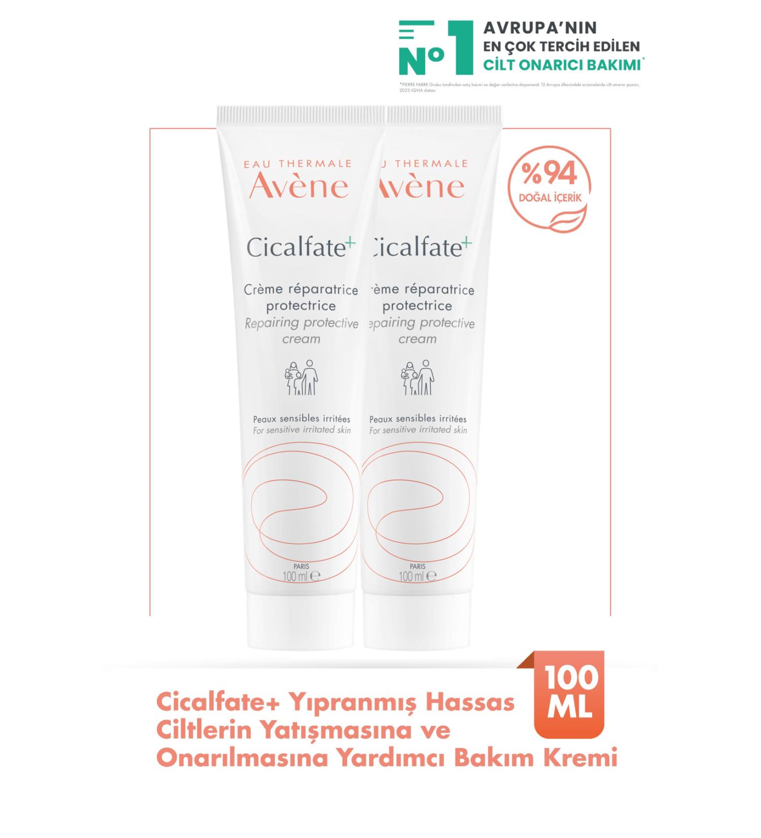 Avene Cicalfate+ Repair and Soothe Care Cream for Damaged Sensitive Skin 100 ml x2 - Buy Online on GoSupps.com