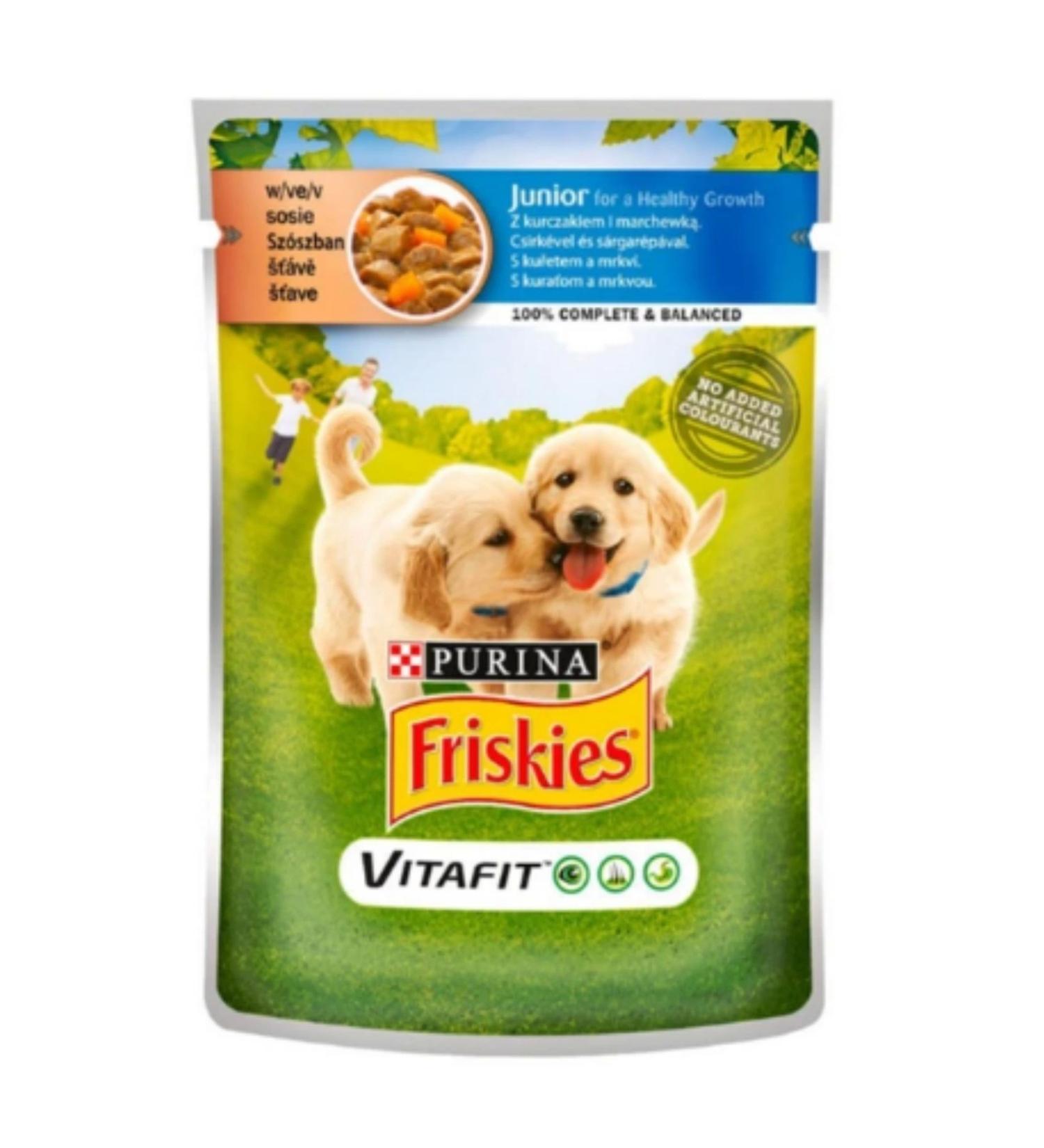 Friskies Junior Chicken and Carrot Puppy Wet Dog Food 100 Gr x 20 Li