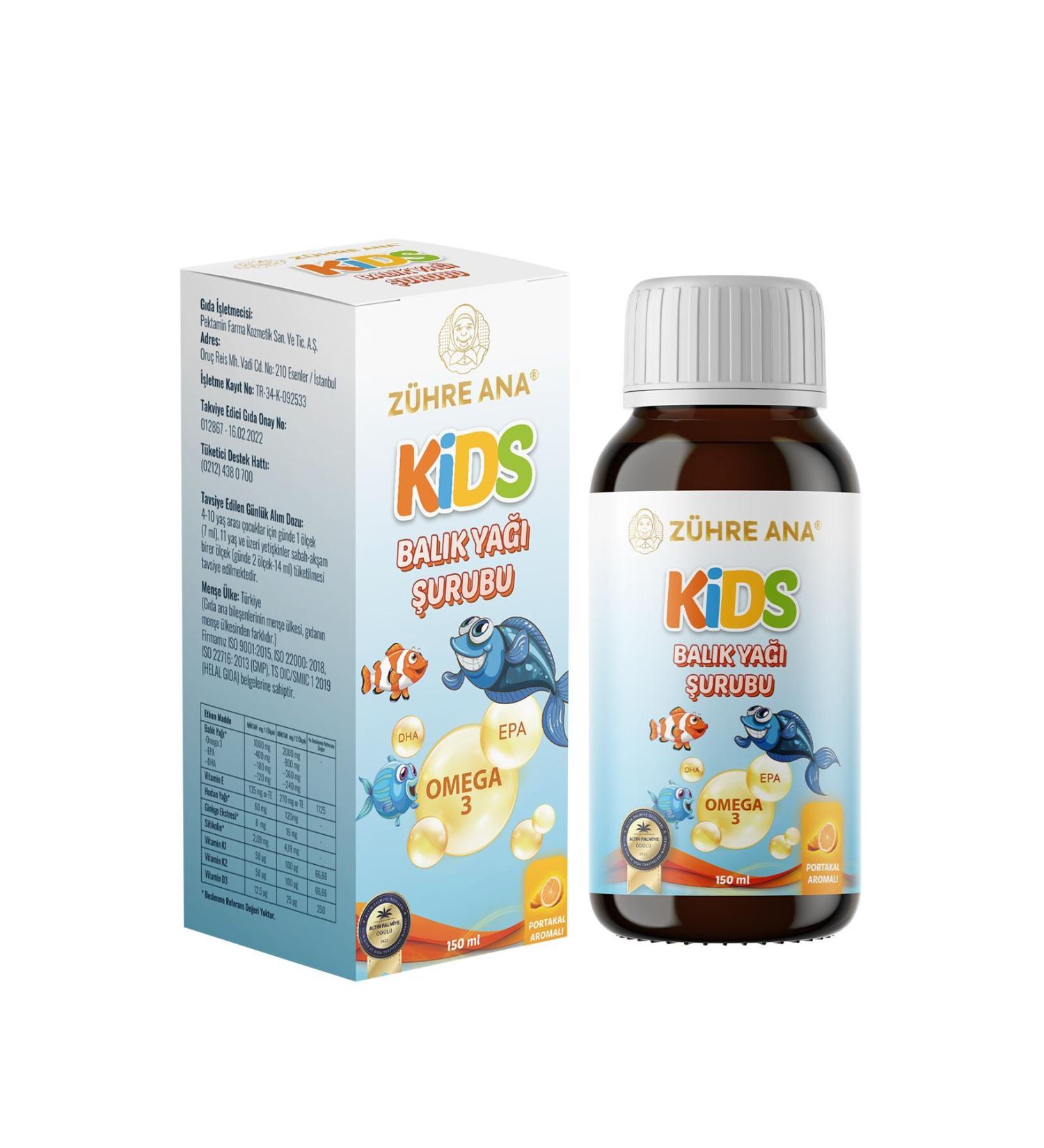 Z hre Ana Kids For Children - Omega 3 Fish Oil Syrup with Vitamin Additives and Orange 150 Ml - Buy Online on GoSupps.com