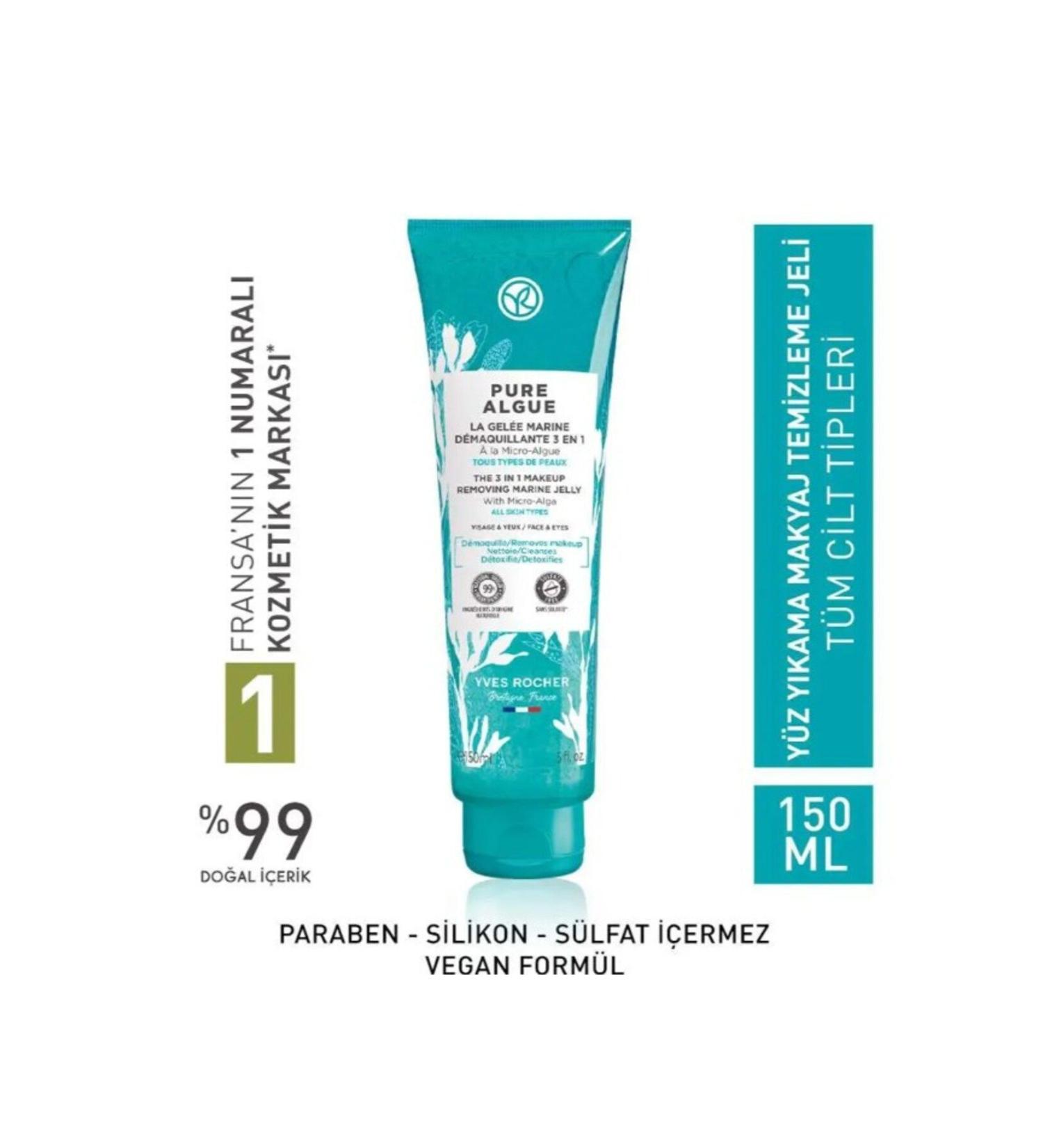 Yves Rocher Make-up Remover Washing Gel - All Skin / Pure Algue 150 ml - Buy Online on GoSupps.com