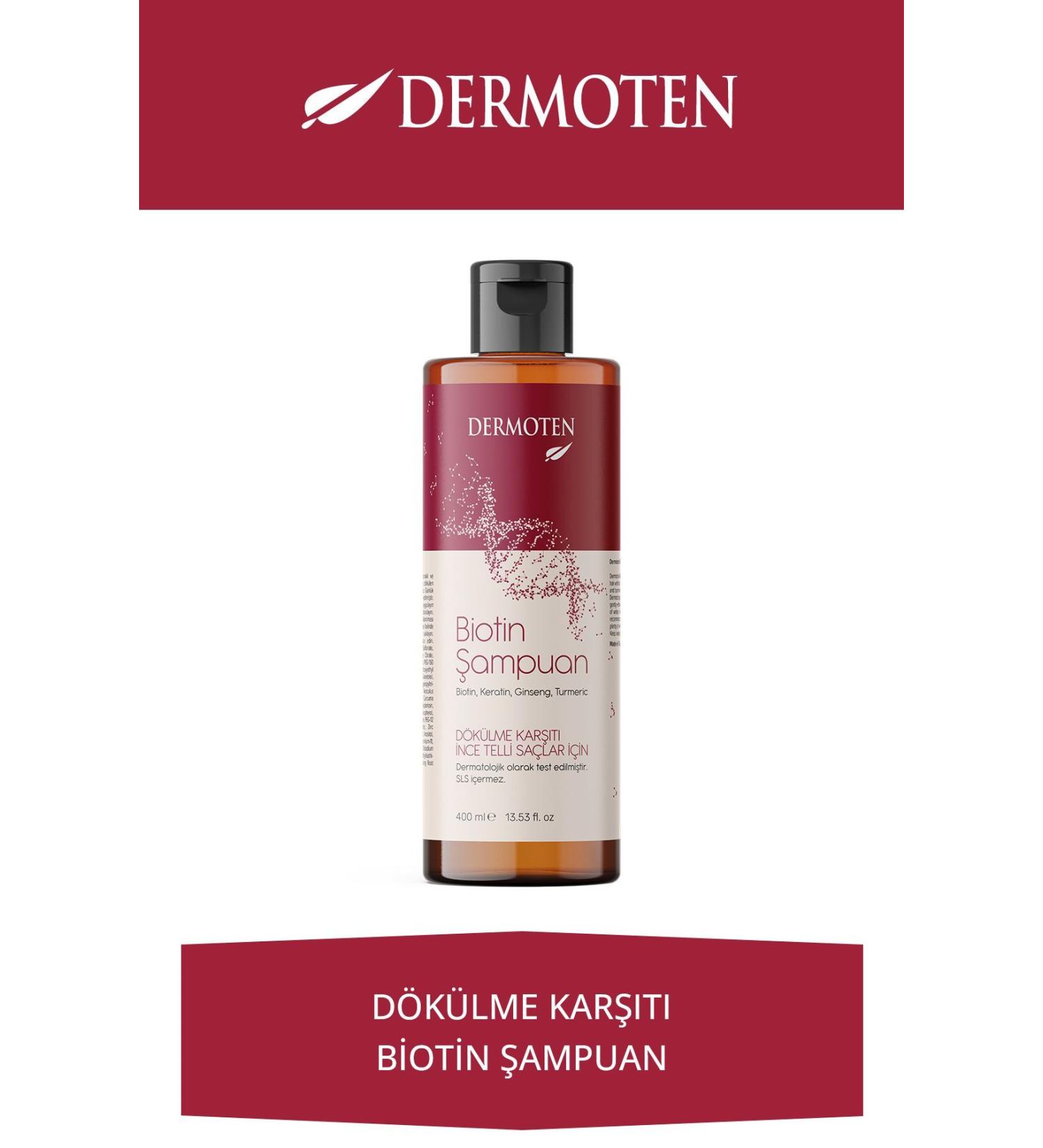Dermoten Biotin Anti-Hair Loss Shampoo 400 ml - Buy Online on GoSupps.com