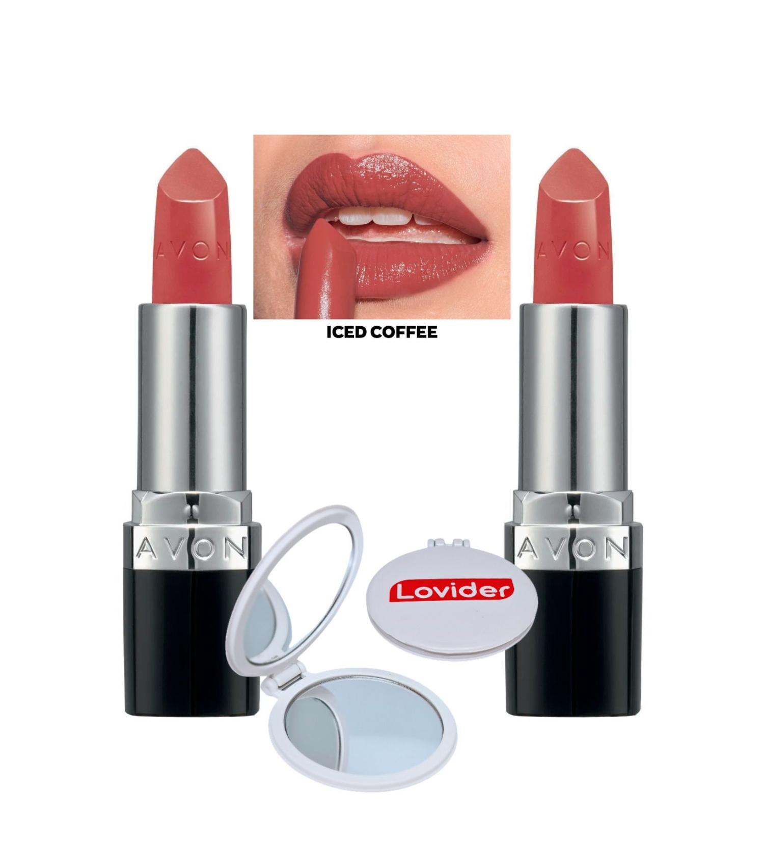 Avon Ultra Creamy Lipstick Iced Coffee 2 Pack + Lovider Pocket Mirror Gift - Buy Online on GoSupps.com