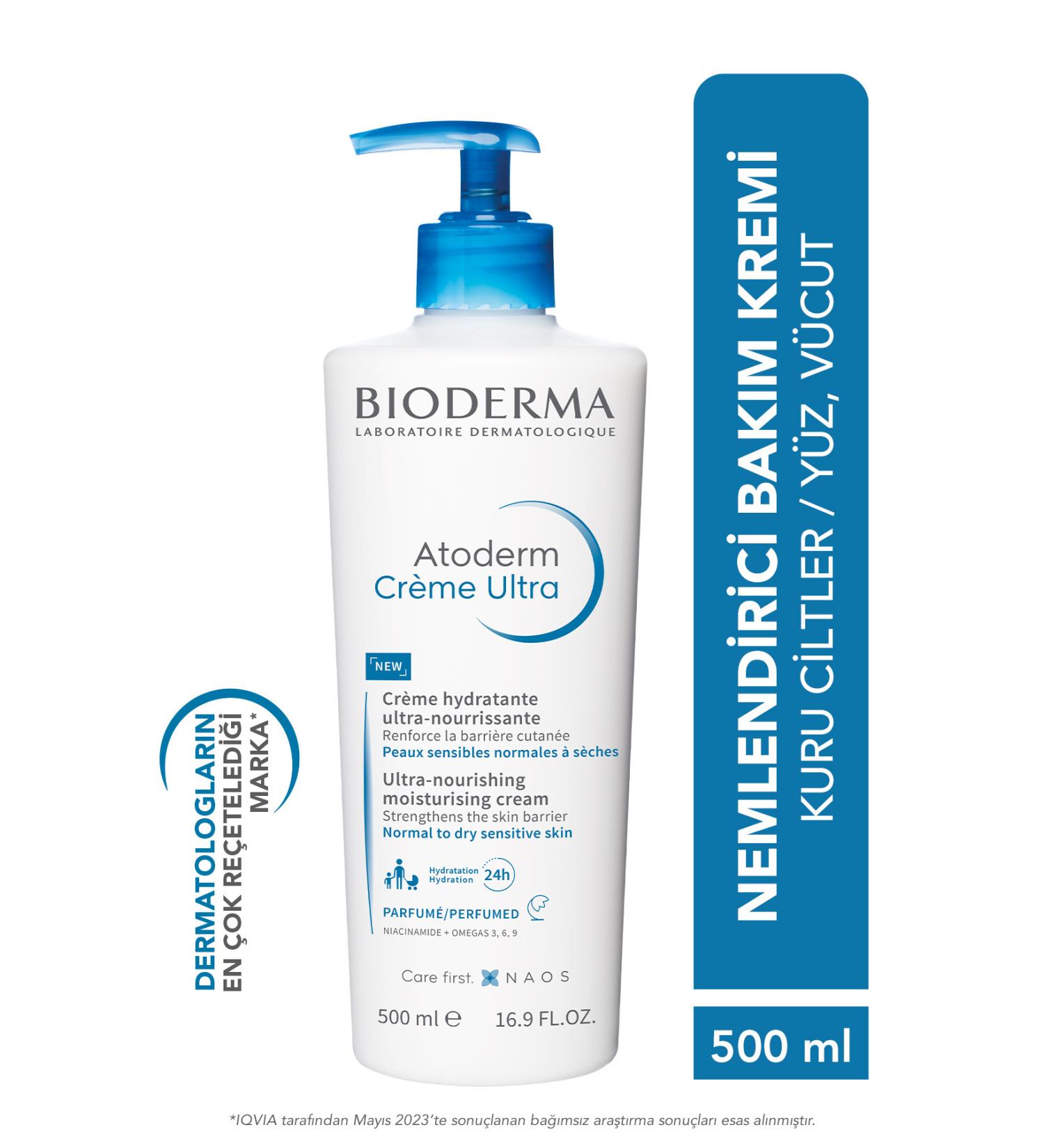 Bioderma Atoderm Cream Ultra Moisturizing Care Cream for Normal and Dry Skin 500 ml - Buy Online on GoSupps.com