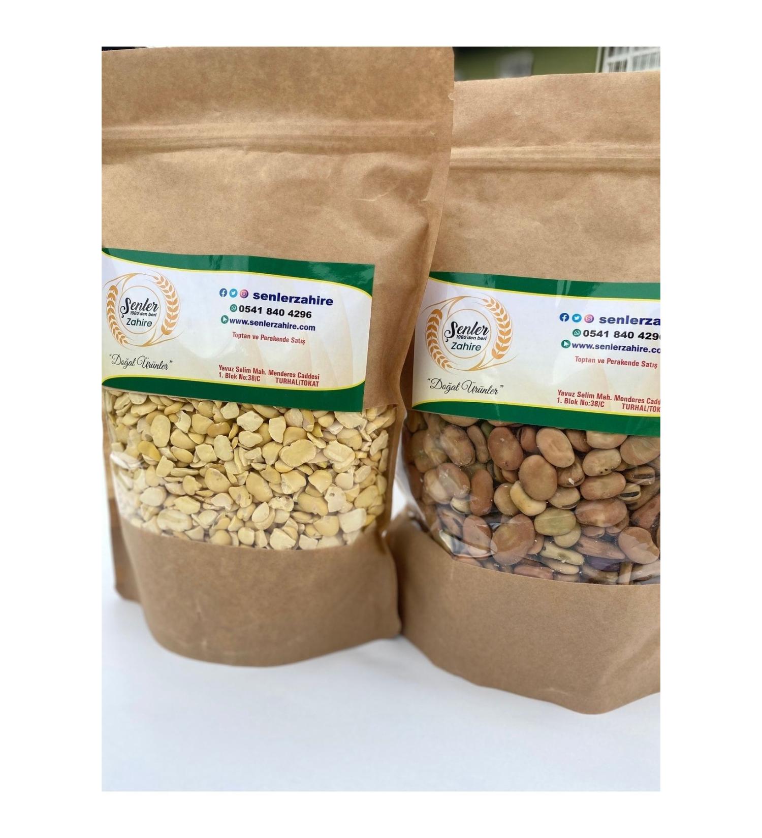 enler Bakliyat - Peeled Broad Beans 1 Kg and Shelled Broad Beans 1 Kg Economic Package