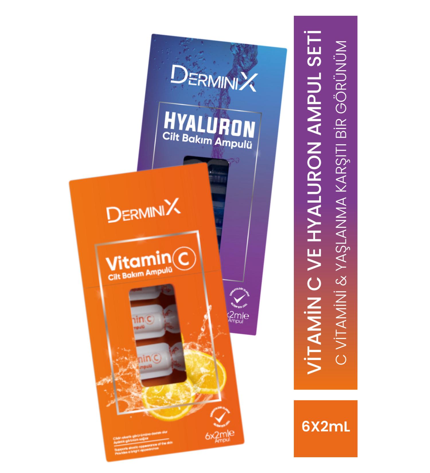 Derminix Vitamin C and Hyaluron Skin Care Ampoule 12 pcs - Buy Online on GoSupps.com