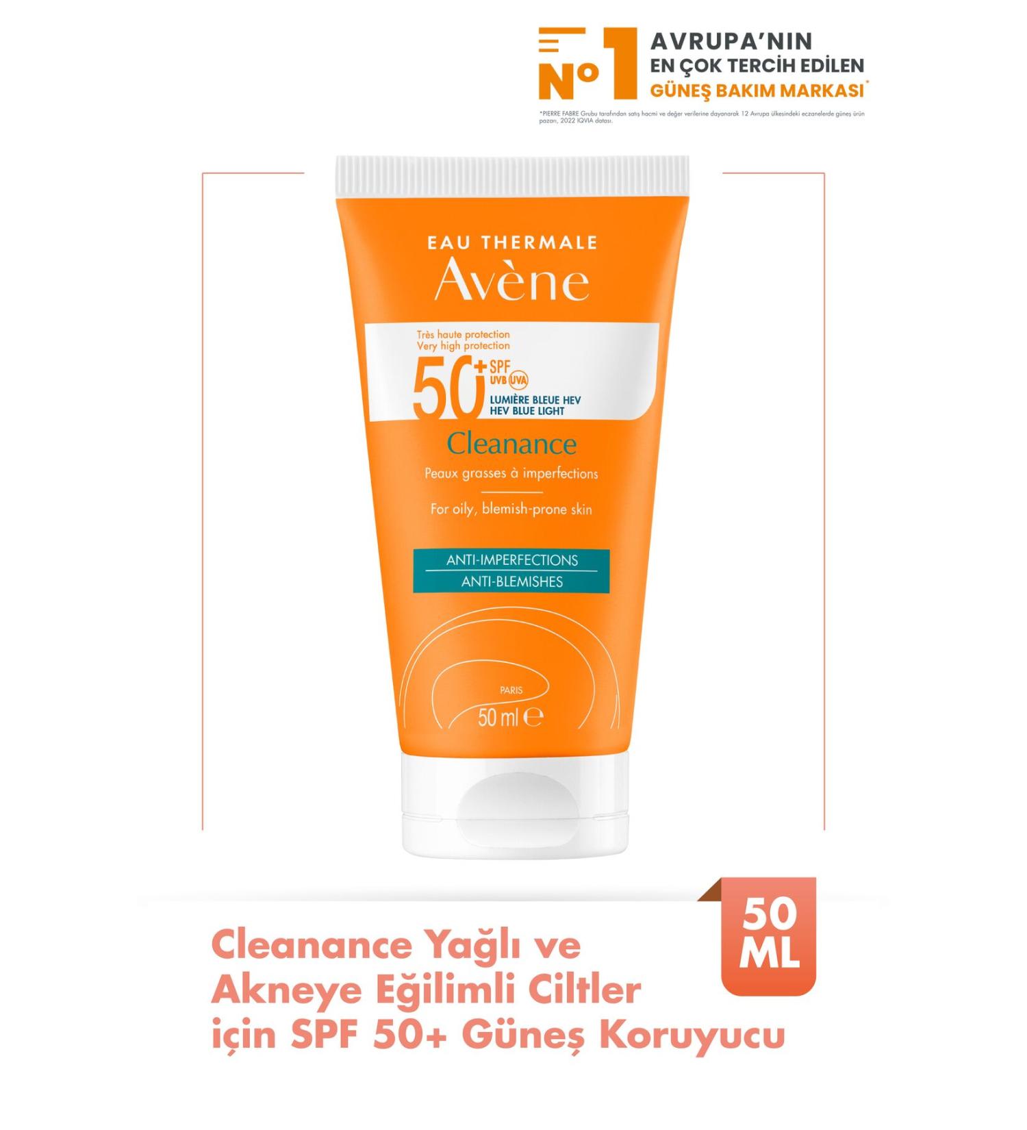 Avene Cleanance SPF 50+ High Protection Sun Cream for Oily and Acne Prone Skin 50 ml - Buy Online on GoSupps.com
