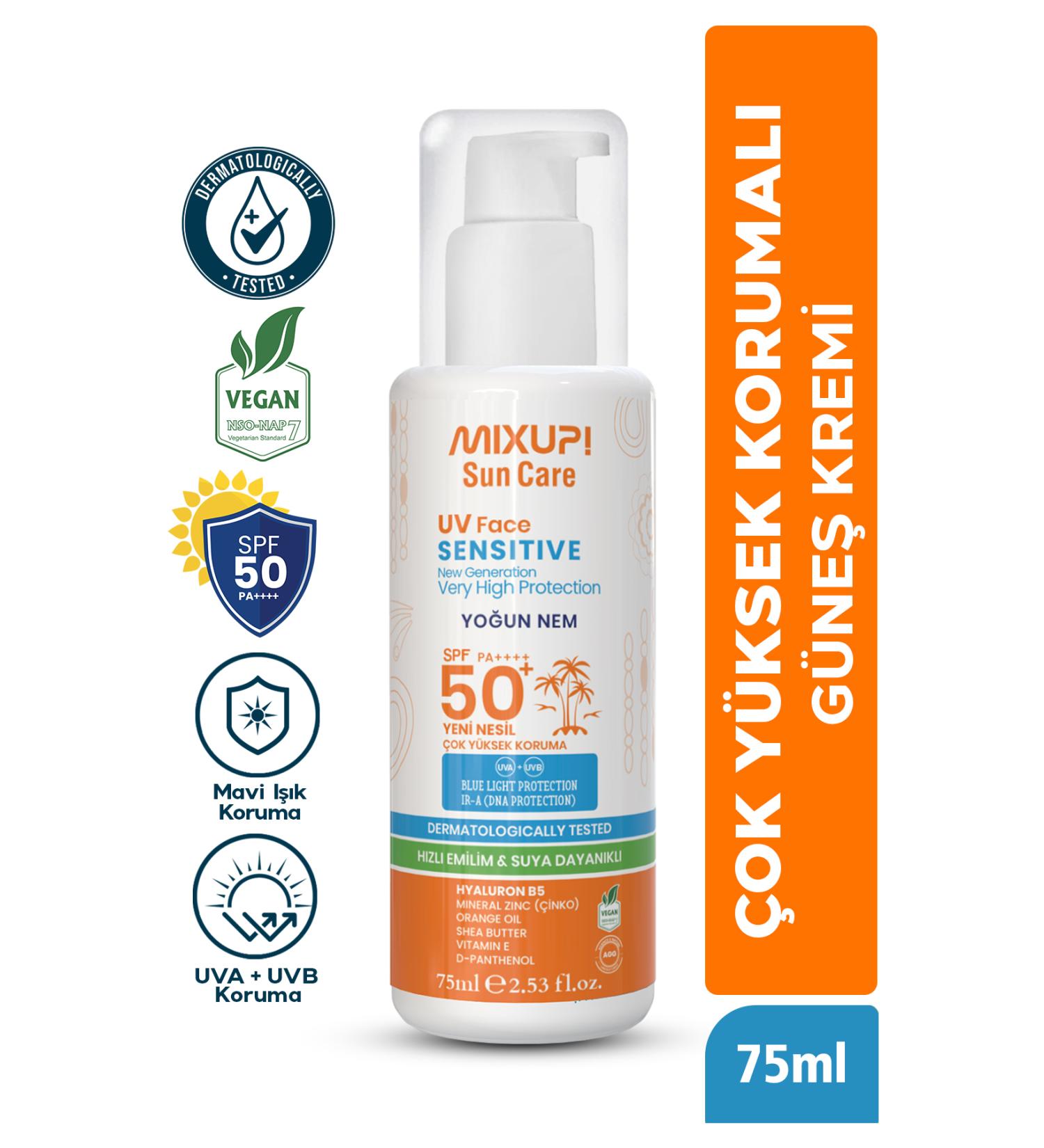 Mixup Anti-Spot Sunscreen SPF50+ Hyaluronic Acid Mineral Zinc and Orange Oil 75 ML - Buy Online on GoSupps.com