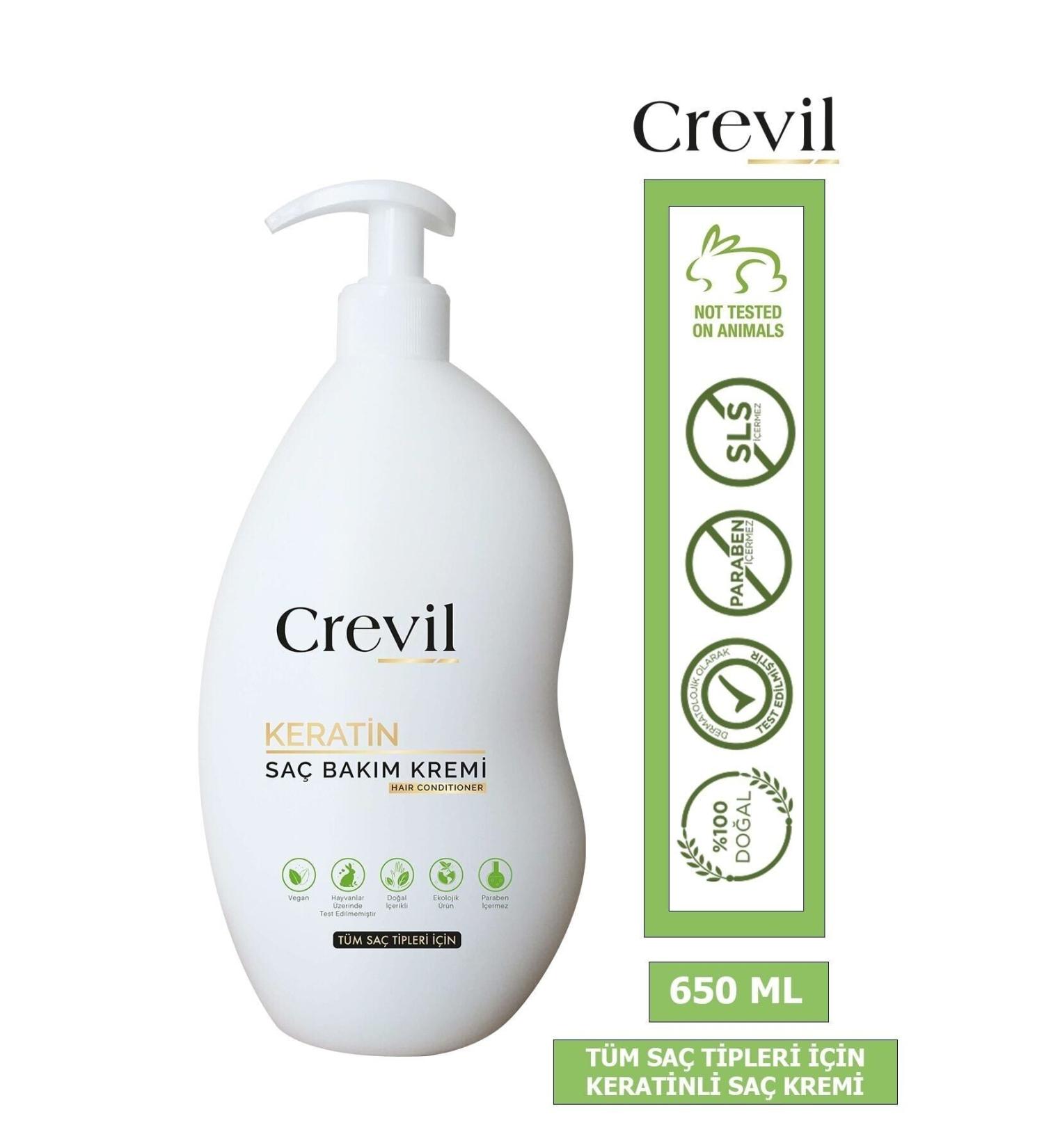 Crevil Keratin Sulfate and Paraben Free Natural Hair Care Cream 650 ml - Buy Online on GoSupps.com