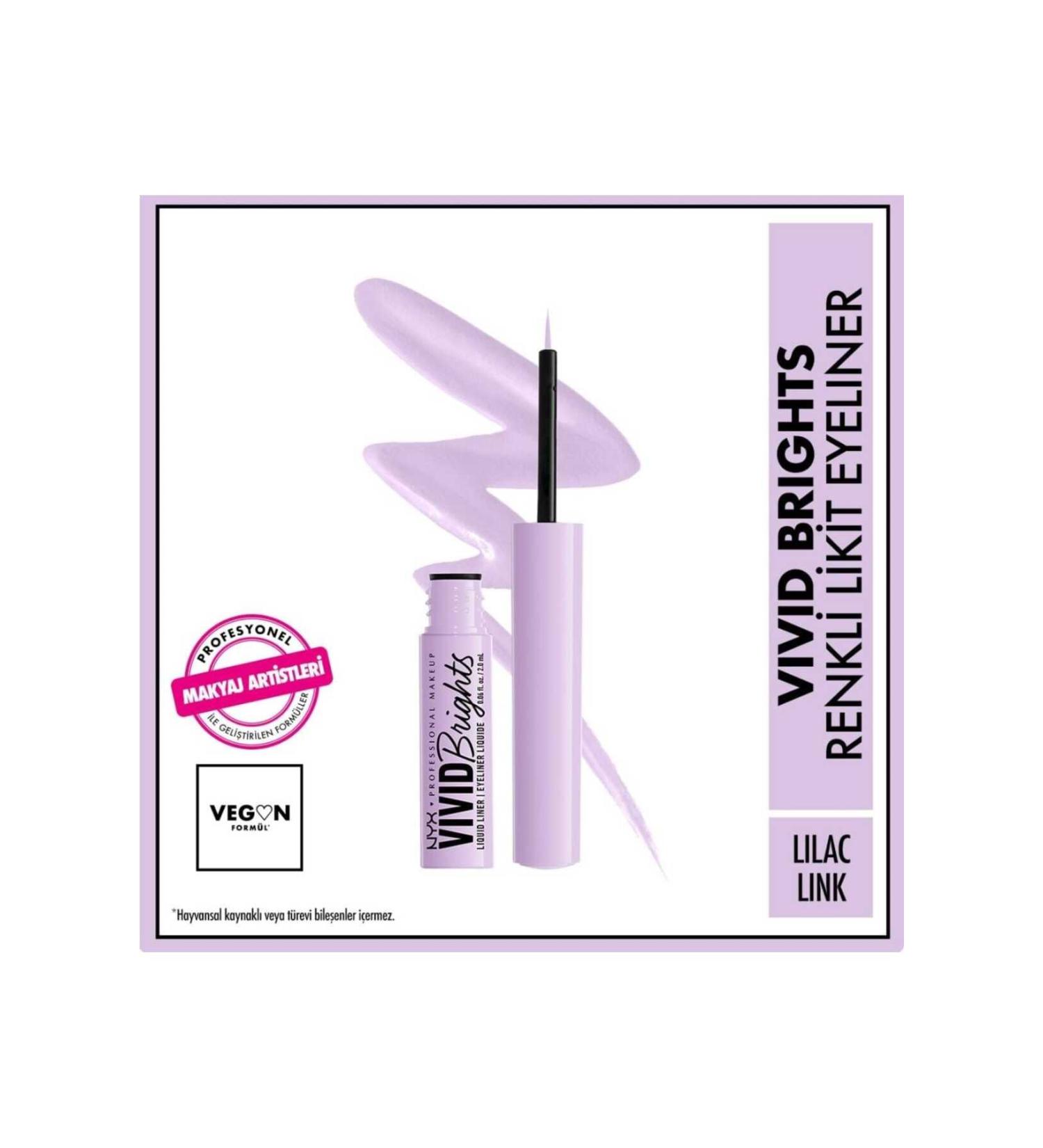 NYX Professional Makeup Vivid Brights Liquid Eyeliner Lilac Link