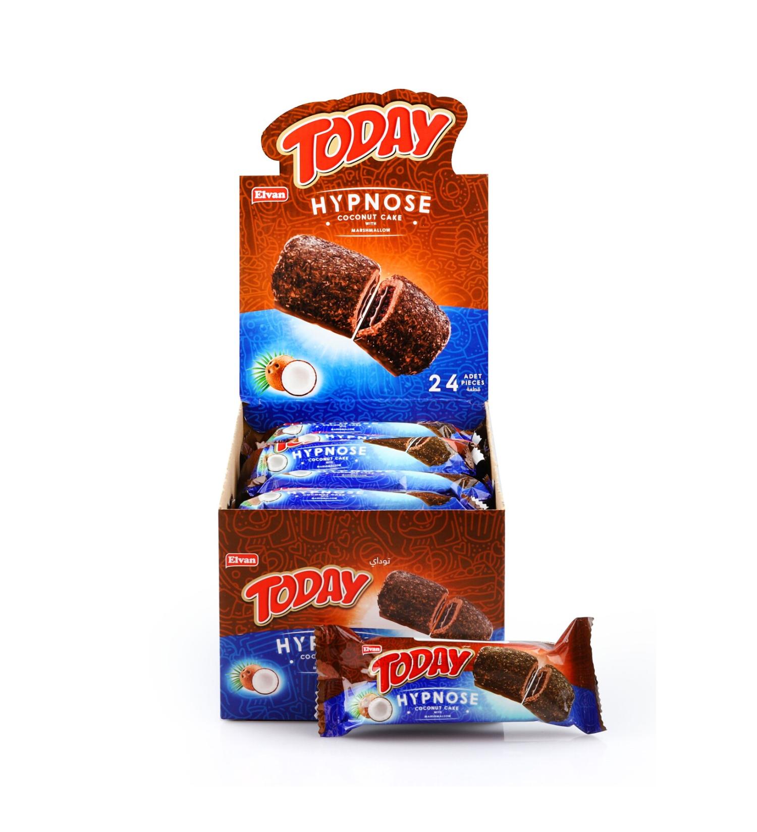 Elvan Today Cocoa Marshmallow Coated Coconut Cake 45 Gr. 24 Pieces (1 BOX) - Buy Online on GoSupps.com