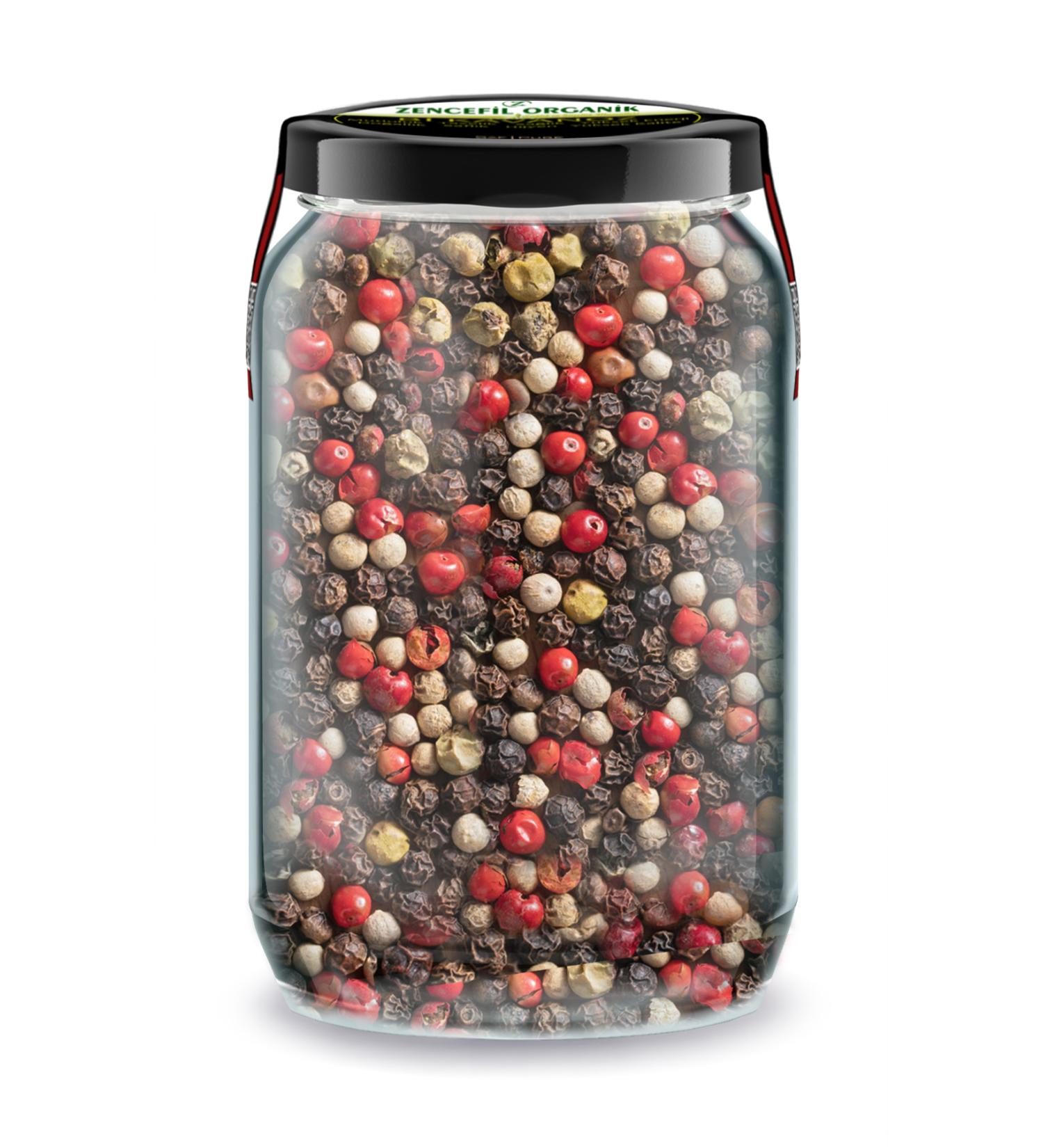 Ginger Organic Colored Black Pepper A Jar 660 cc. 4 Color Mix Black Peppercorn in Glass Jar 4 Color Peppercorn - Buy Online on GoSupps.com