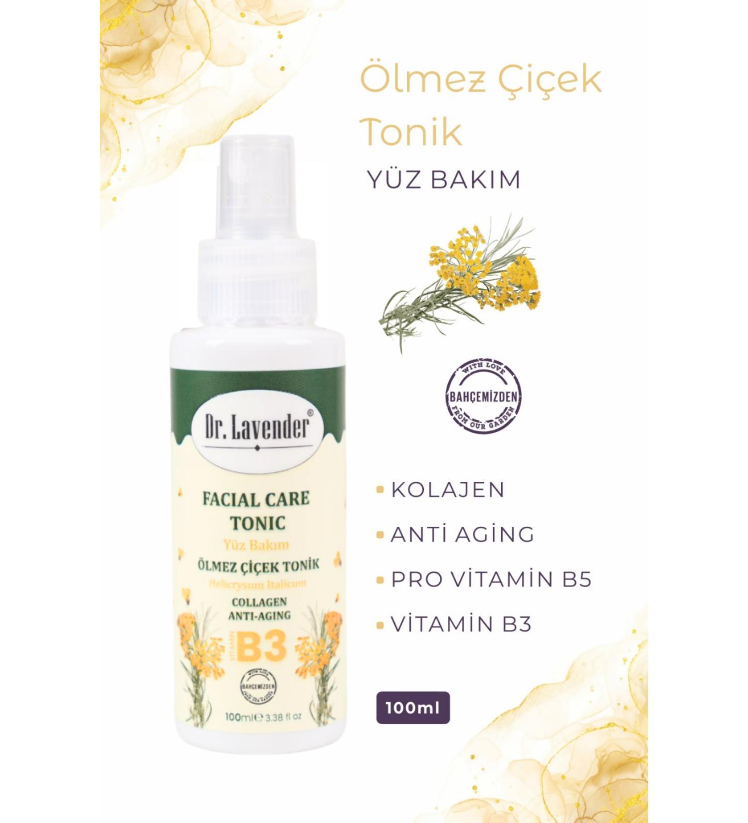 Dr. Lavender From Our Garden 0 Immortelle Flower Water Collagen B5 and B3 Vitamin Face Care & Tonic 100 ML - Buy Online on GoSupps.com
